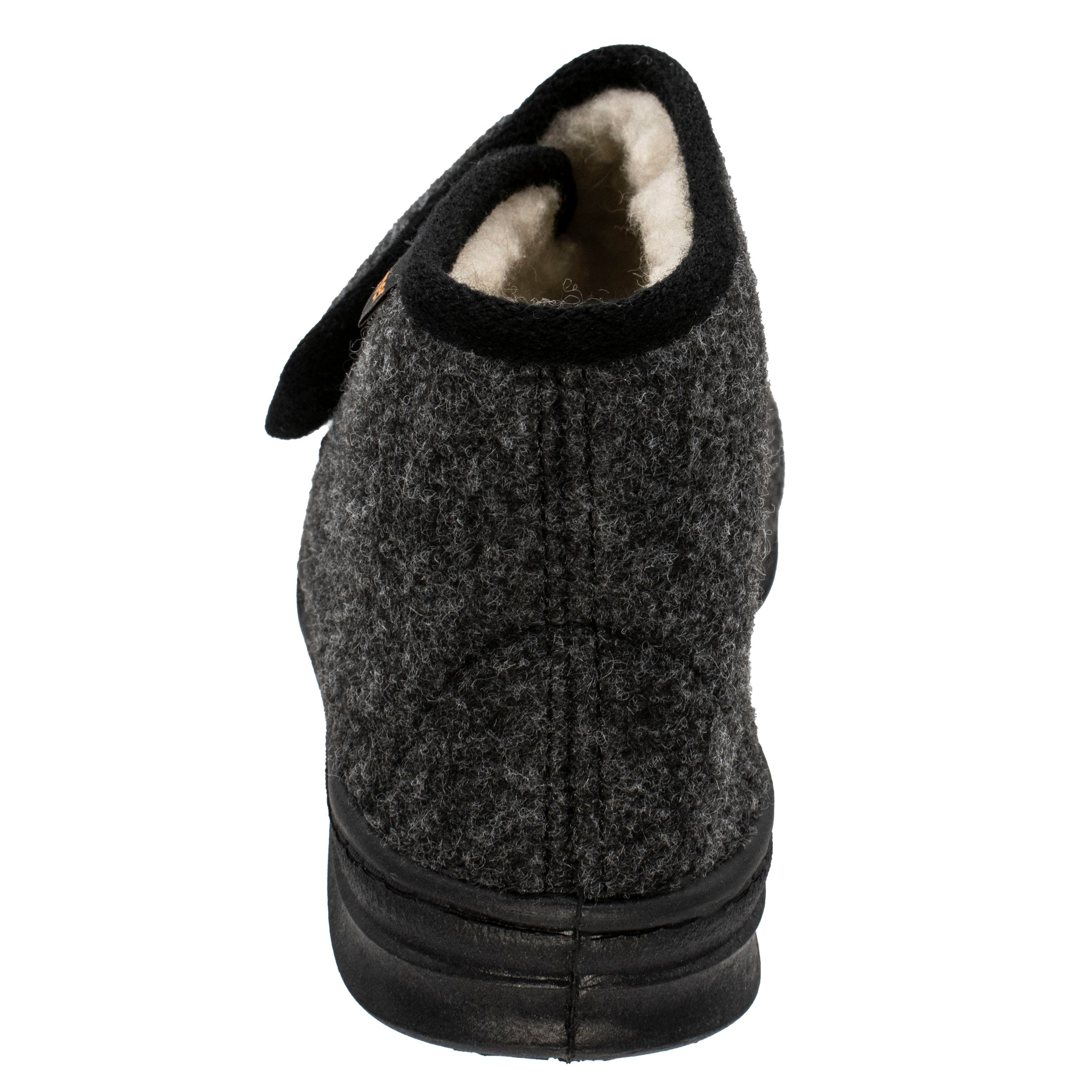 Fischer-Markenschuh Basti Hausschuh mit Klettverschluss, mit Schurwollfutter, Weite H