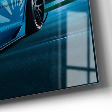 DEQORI Wanduhr 'Lamborghini Aventador' (Glas Glasuhr modern Wand Uhr Design Küchenuhr)