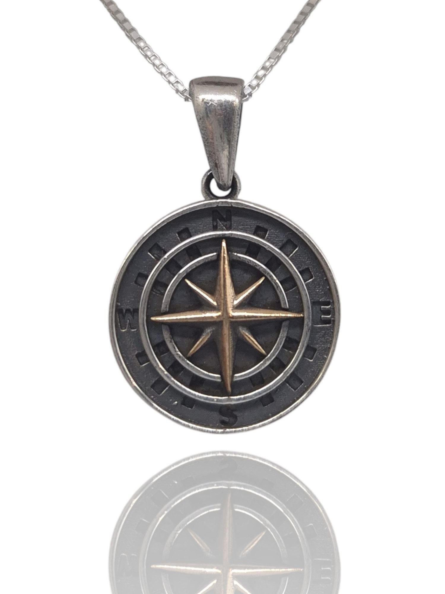 NAHLE Kette mit Anhänger Silber Kompass Kette (2-tlg., inkl. Schmuckbox), h günstig online kaufen