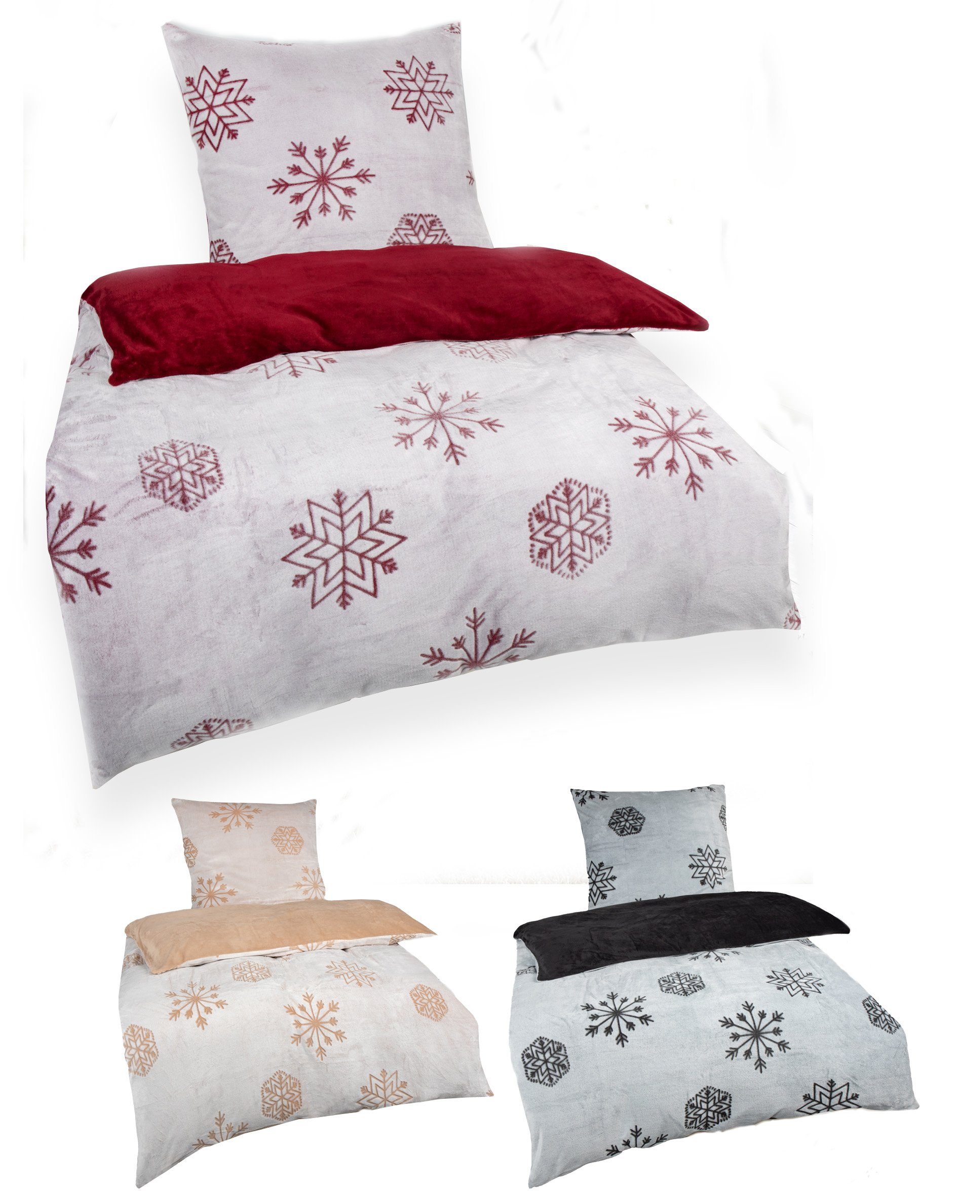 Haus und Deko Bettwäsche Bettwäsche Cashmere Touch 2 teilig kuschlig weich 135x200 80x80 cm, Polyester