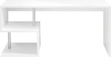 möbelando Schreibtisch Esse Angolo (BxHxT: 180x77,5x60 cm), in weiß mit einem Einlegeboden