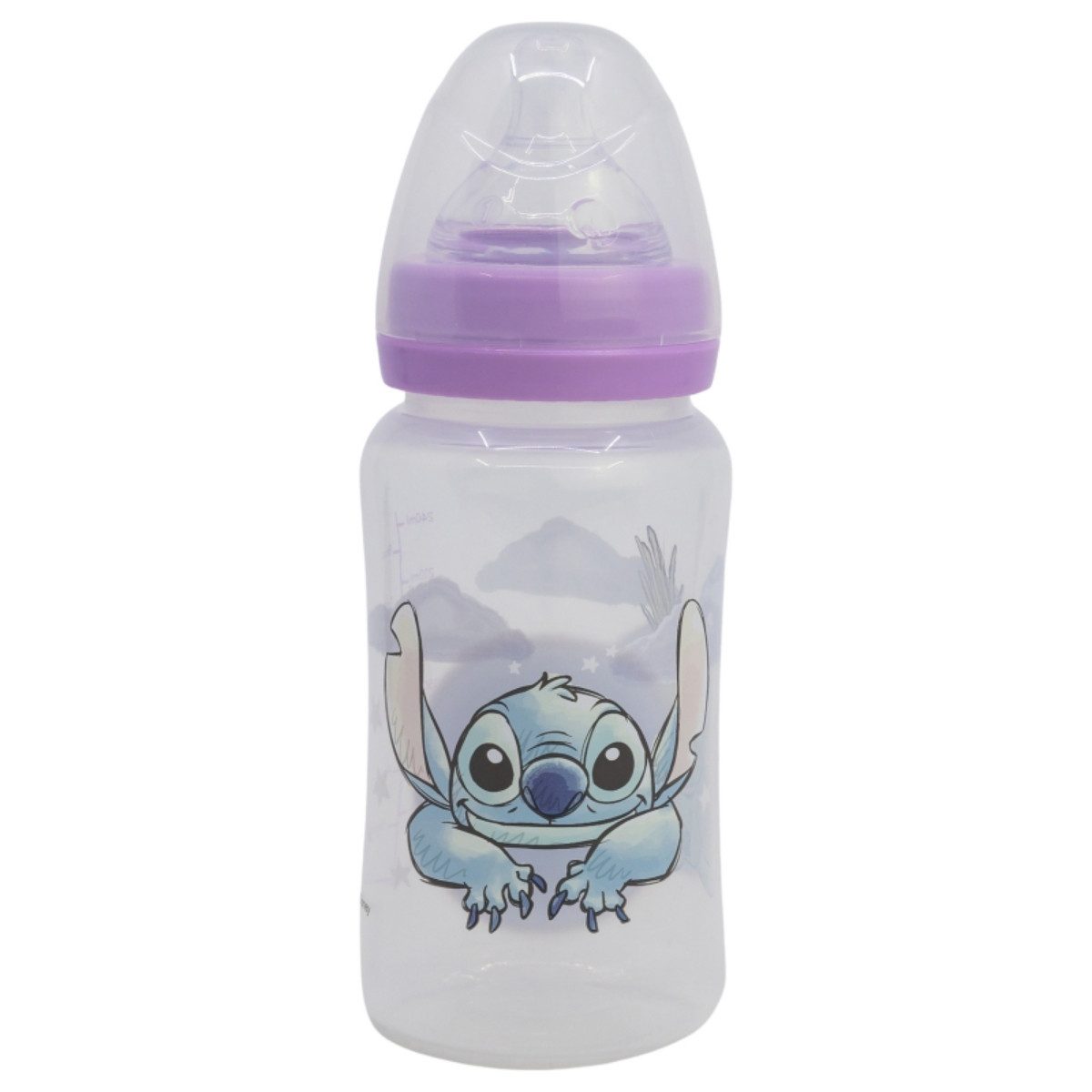 Lilo & Stitch Babyflasche 240 ml Weithalsflasche mit Silikon-Sauger & 3 Positionen