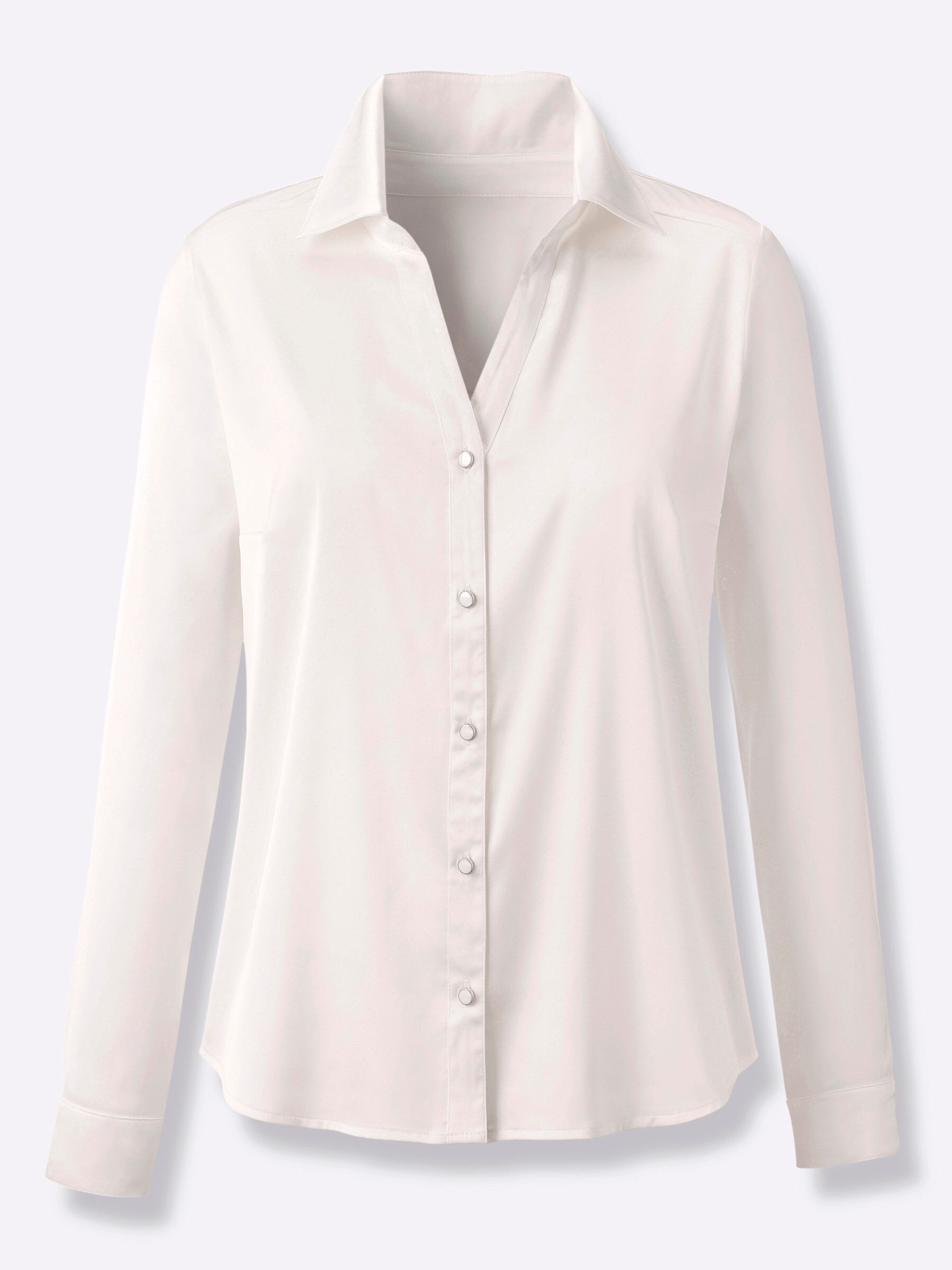 creation L Klassische Bluse Satin-Bluse Langarm