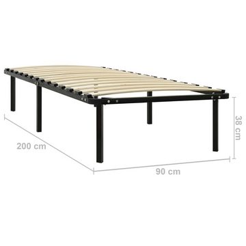 vidaXL Bett Bettgestell Schwarz Metall 90×200 cm