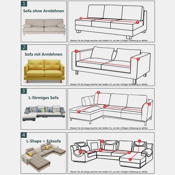 Sofahusse Sofabezug Ecksofa Form Stretch Samt Sofa Überzug Universal Couchbezug, Houhence