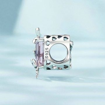 LENBEST Bead Bead Silber Rosa Schmetterling diy Armband Perlen (1-tlg) (1-tlg)