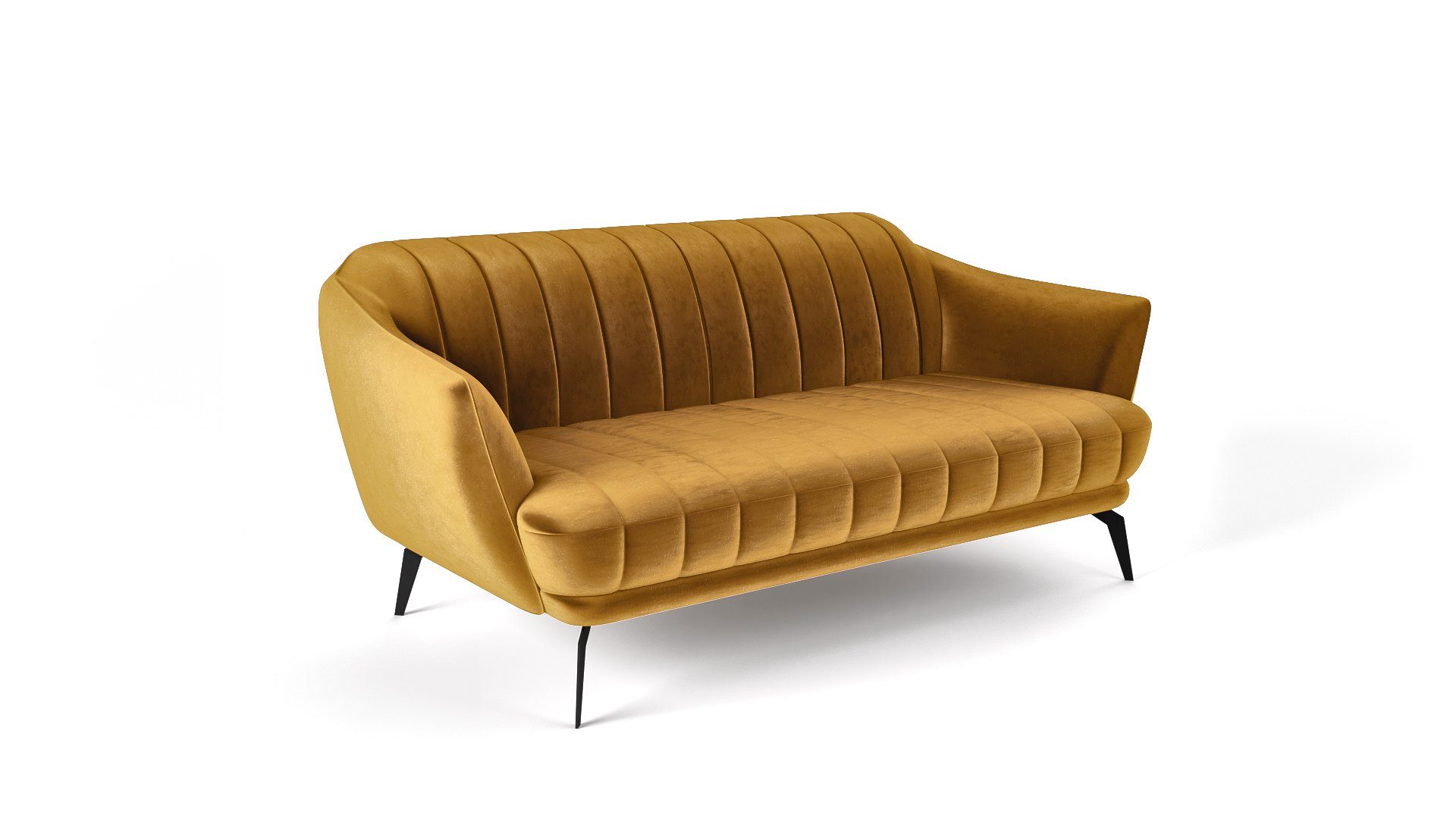Siblo 2-Sitzer Elegantes Sofa 2-Sitzer Modernes Fore Sofa - 2 Gelb - Zweisitzer Sofa