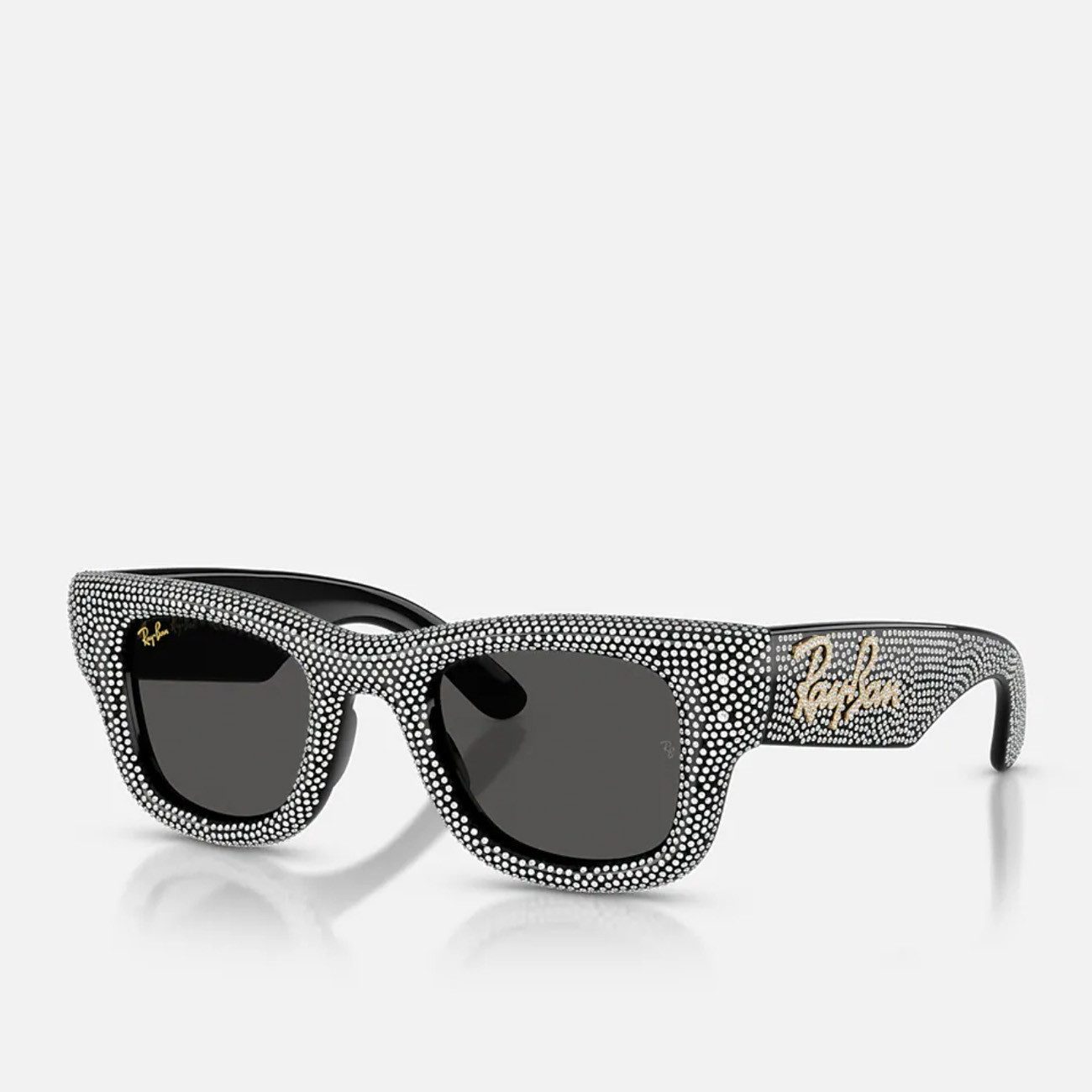 Ray-Ban Sonnenbrille Ray-Ban Wayfarer Puffer Black Strass Pave Dark Grey