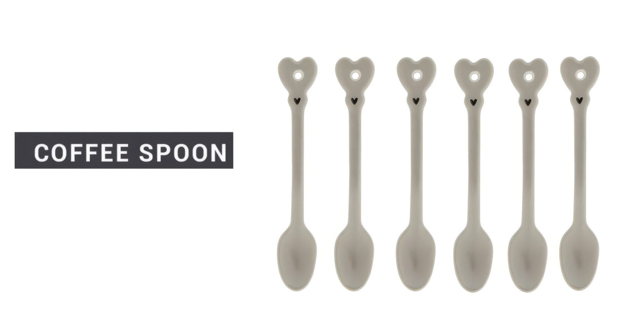 Bastion Collections Чайная ложка Beige Titan, Spülmaschinengeeignet, Creme, Motiv: Herz