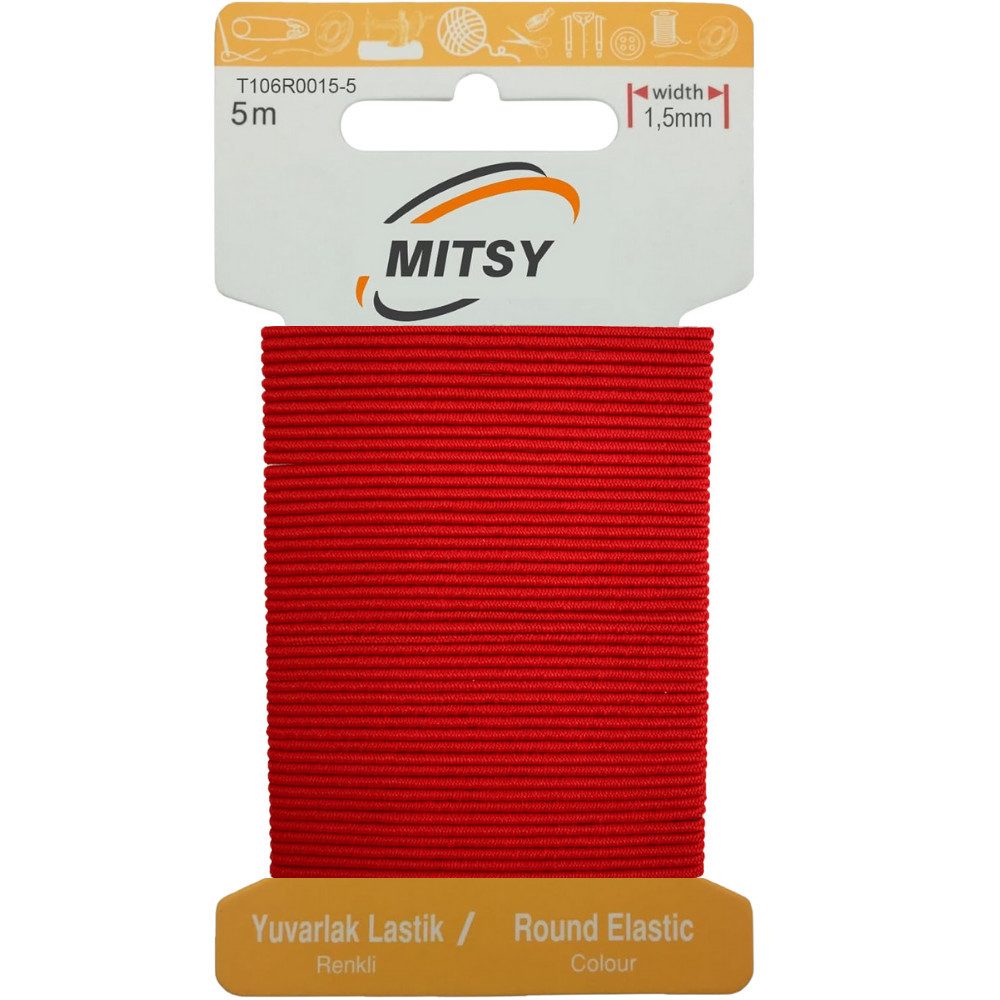 MITSY Gummibänder elastisches Gummiband 1,5/3/5/6/8/10/20/30 mm Gummilitze 5/10/25/100 m, Reißfest, Stark für Kleidung & DIY, ISO 9001/14001/OHSAS zertifiziert