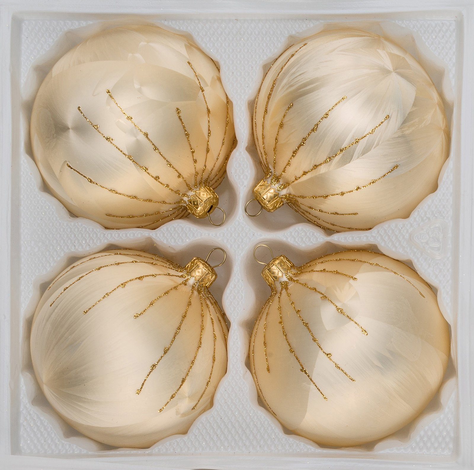 Navidacio Weihnachtsbaumkugel 4 tlg. GlasWeihnachtskugeln Set 10cm Ø