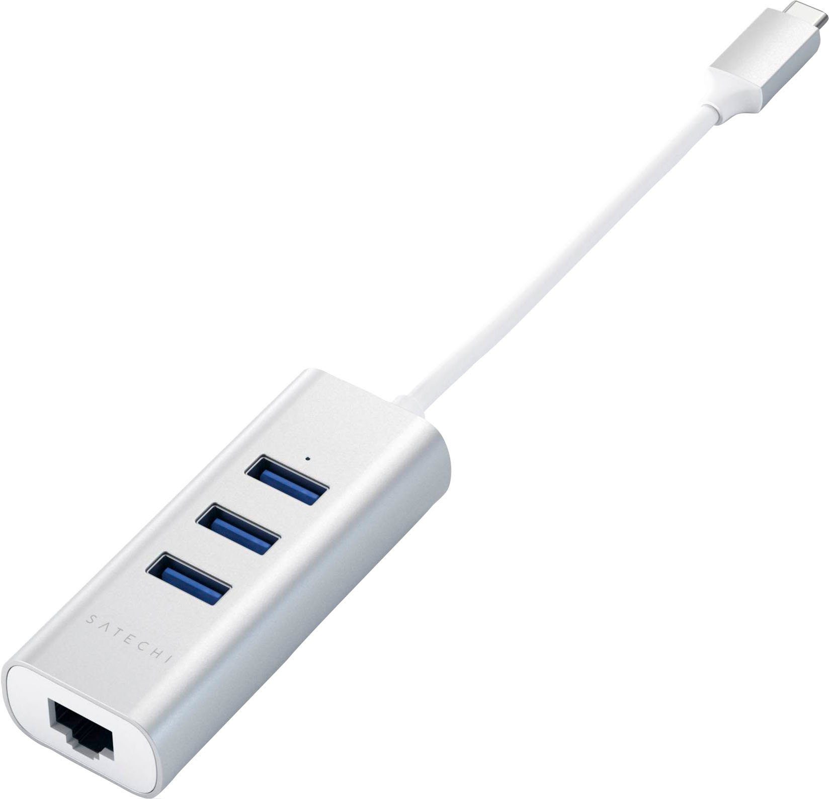 Type-C 2-in-1 3 Port USB 3.0 Hub & Ethernet USB-Adapter