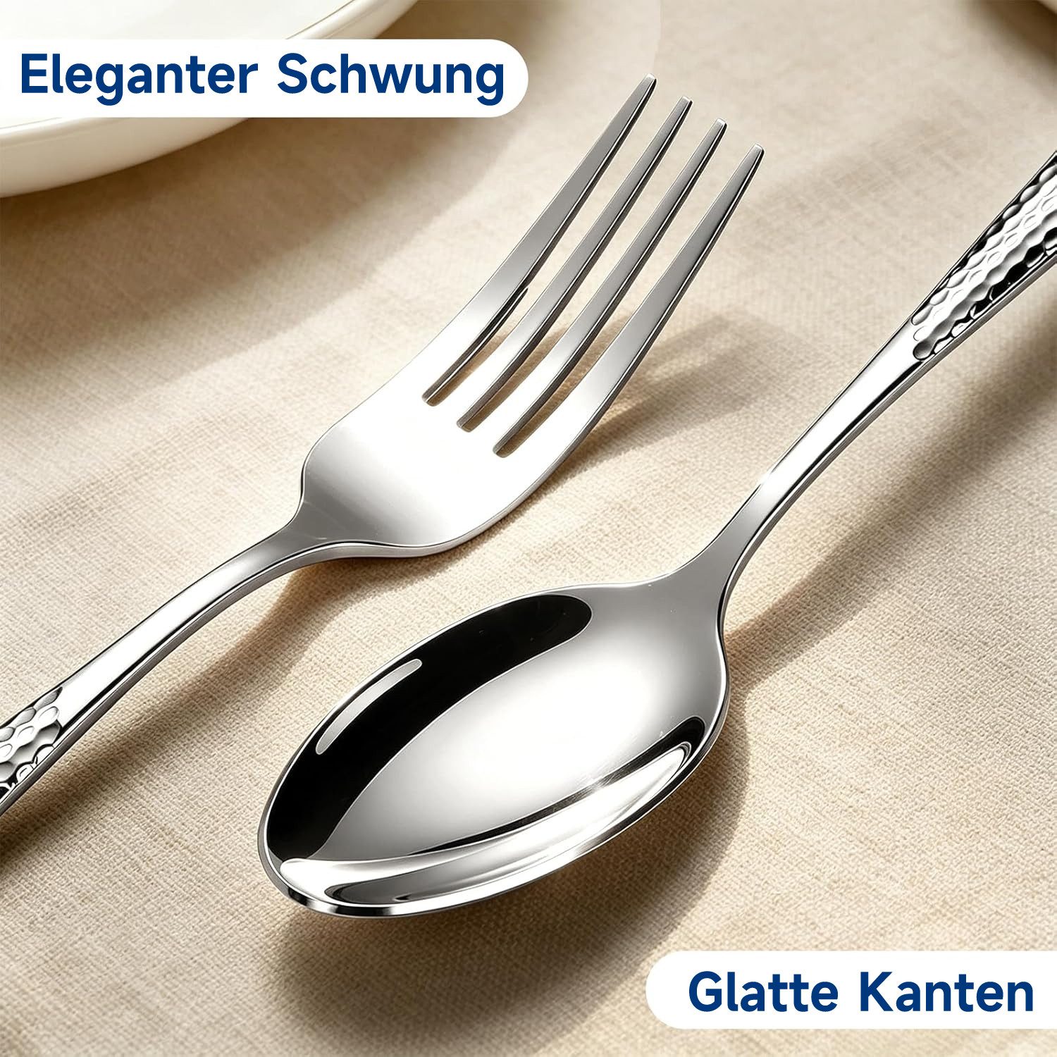 OSTWOLKE Besteck-Set Cutlery Set 24-teiliges Besteckset Set für 6 Personen mit Geschenkbox, 6 Personen