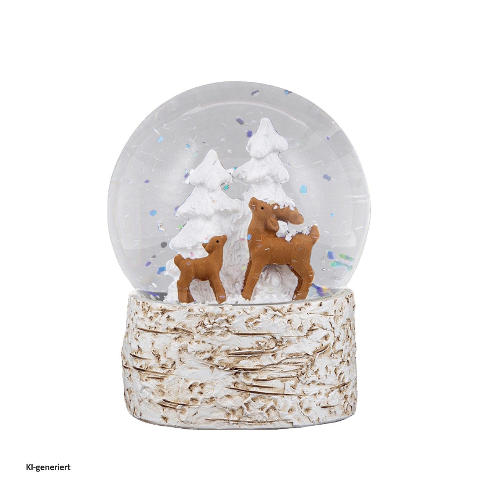 HTI-Living Schneekugel Schneekugel Rehfamilie (Stück, 1 St., 1 Schneekugel), Dekofigur Weihnachtsdekoration