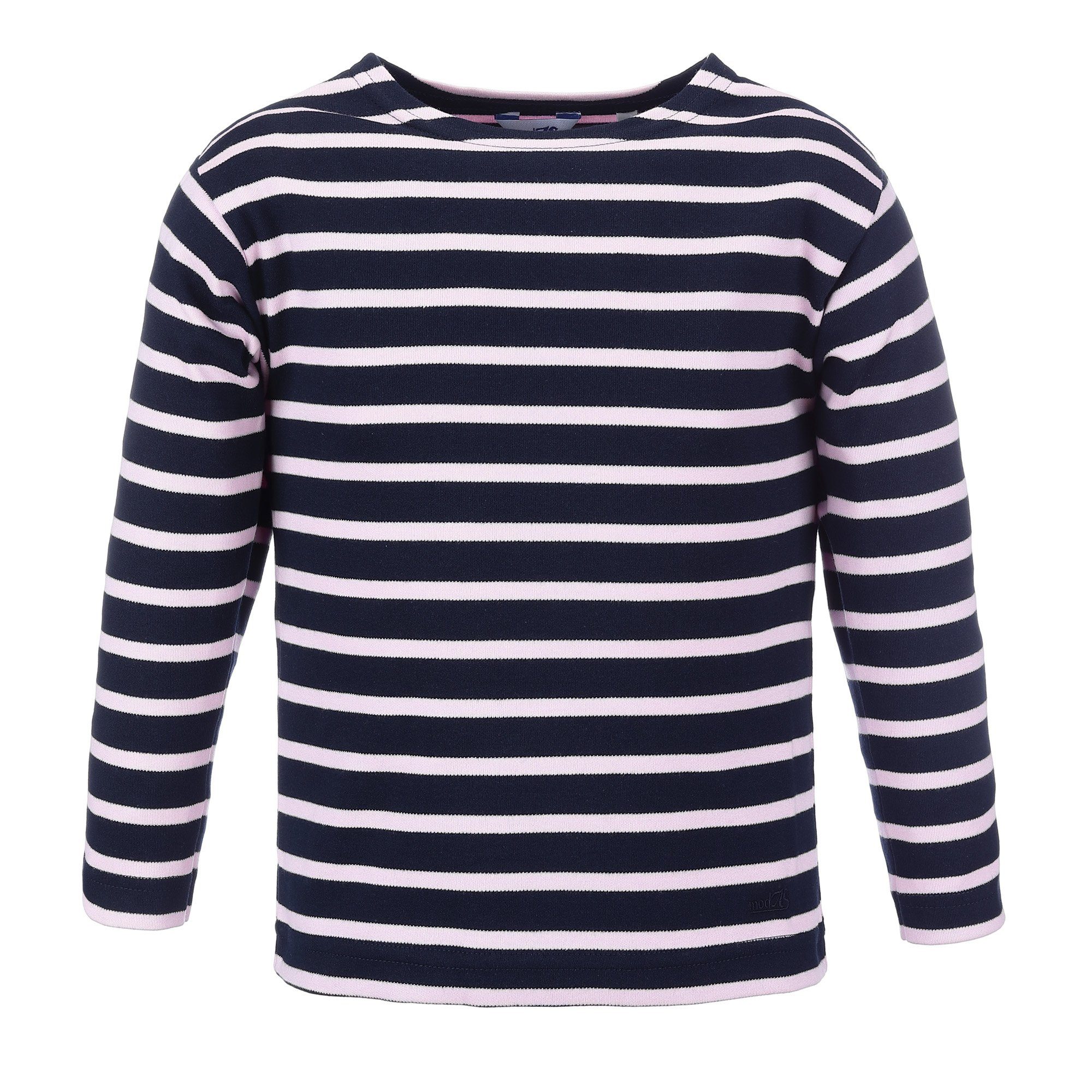 Bretonisches mit rosa Longsleeve / Streifen Mädchen Langarmshirt für (43) Shirt Kinder modAS Jungen blau