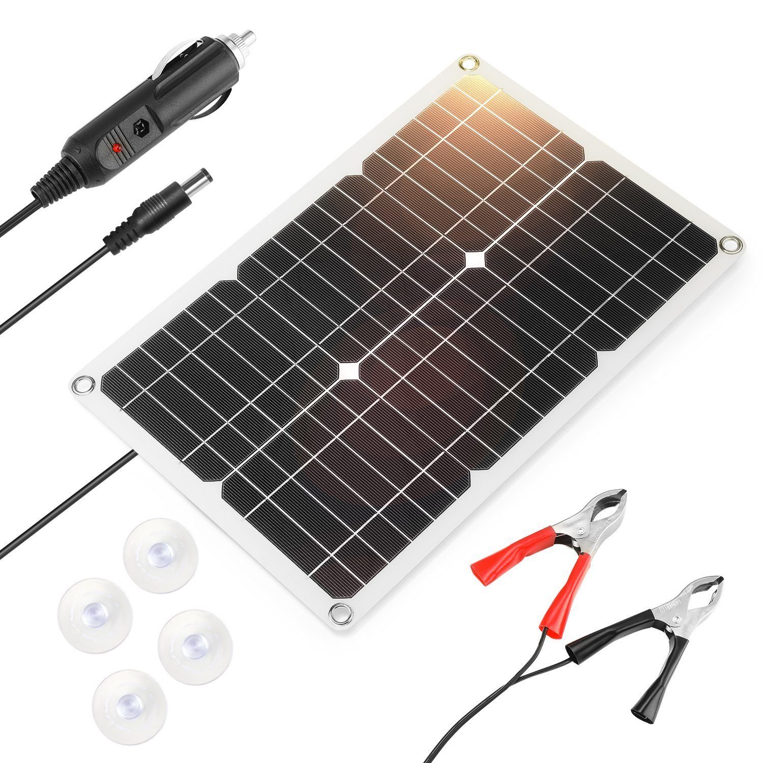 iscooter Solarmodul 100W 12V Monokristalline Solarpanel Effizienz Modul 20A, Solarpanel Stromerzeuger Solaranlage Solargenerator IP65