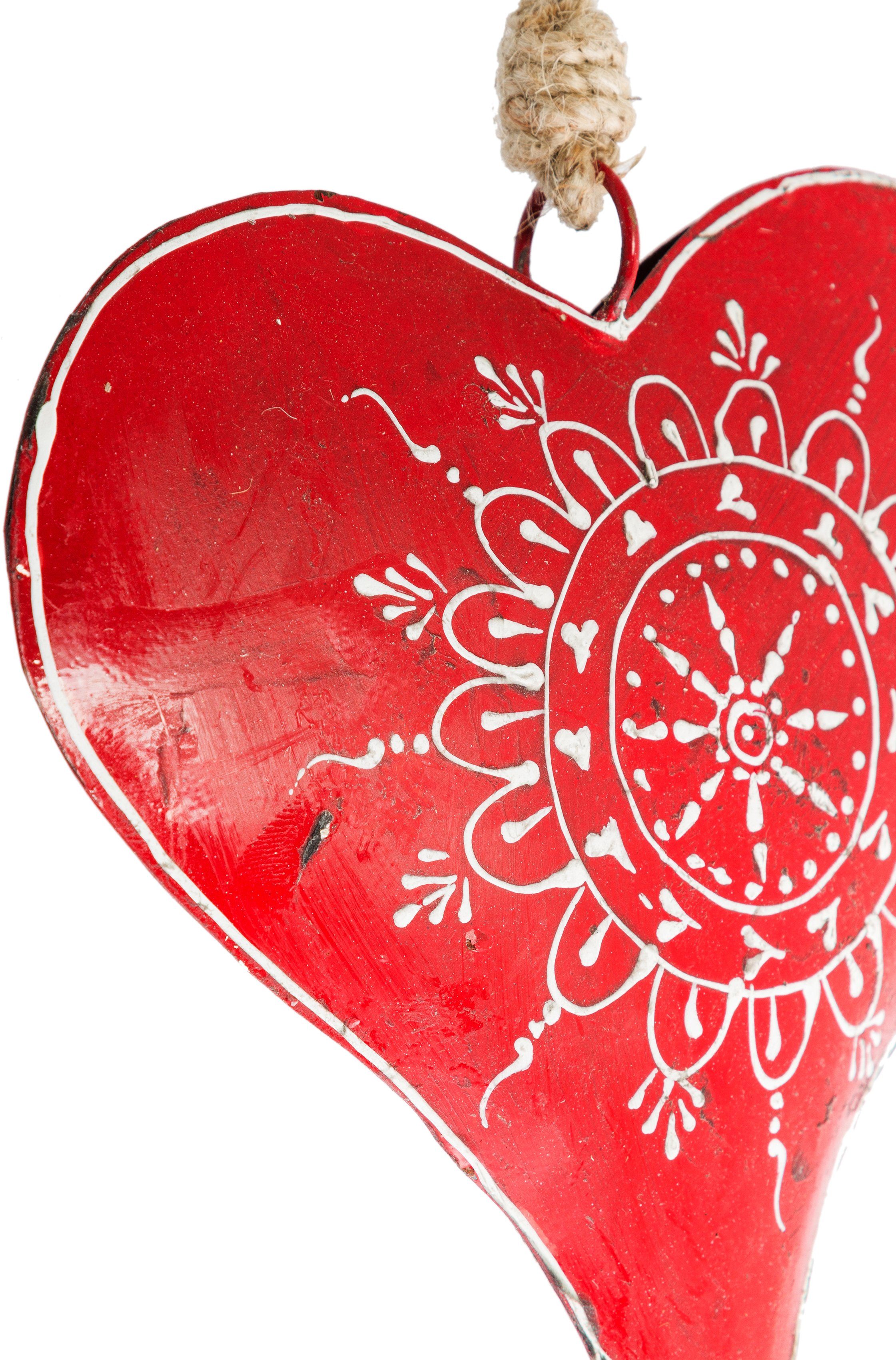 in Dekohänger Möbel & (1 cm 16 St), ca. rot Herzform, Länge Myflair Weihnachtsdeko Accessoires