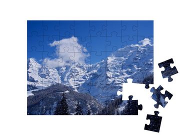 puzzleYOU Puzzle Berner Alpen mit Eiger, Mönch, Jungfrau, Schweiz, 48 Puzzleteile, puzzleYOU-Kollektionen Eiger, Mönch und Jungfrau