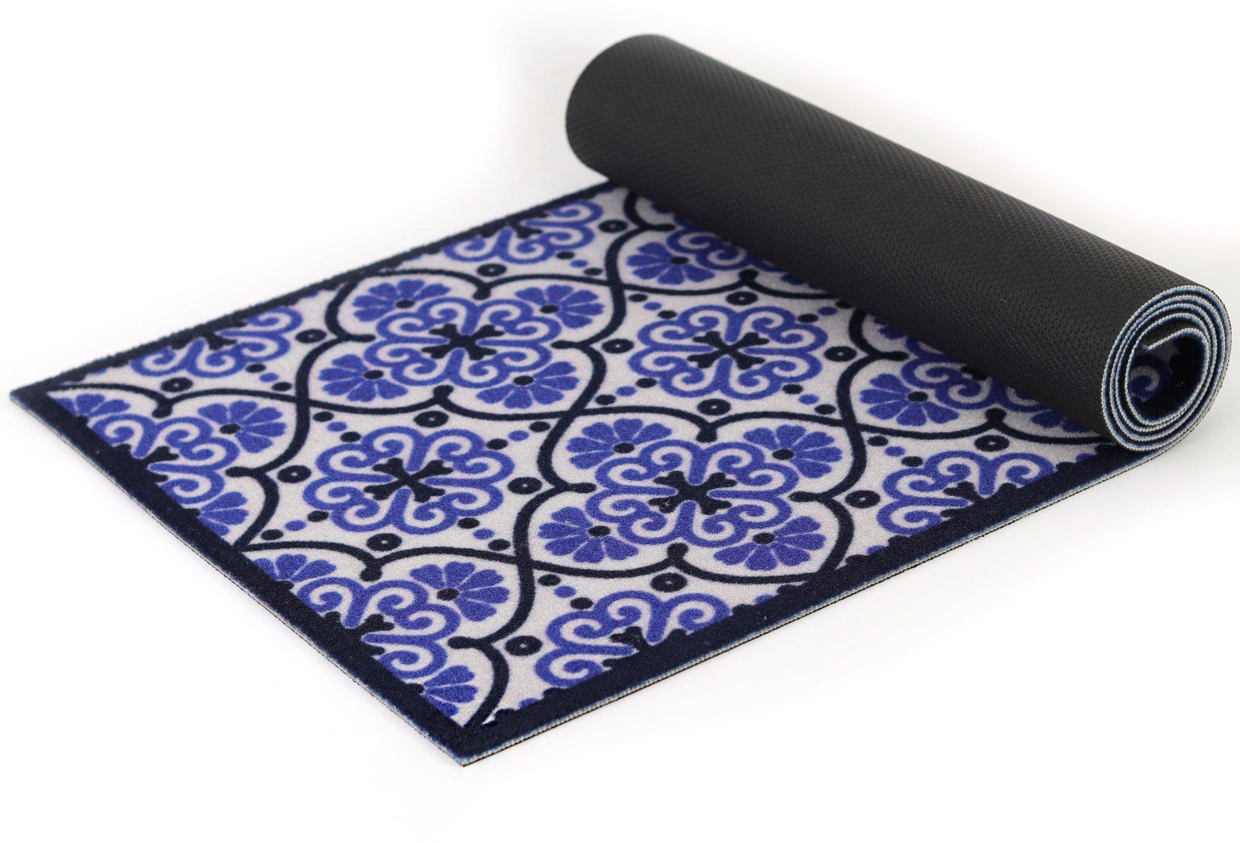 Primaflor-Ideen in Textil Küchenläufer LISSABON, Made in Belgium, rechteckig, Höhe: 5 mm, Motiv Ornamente, Fliesen Design, rutschhemmend, waschbar, Küche