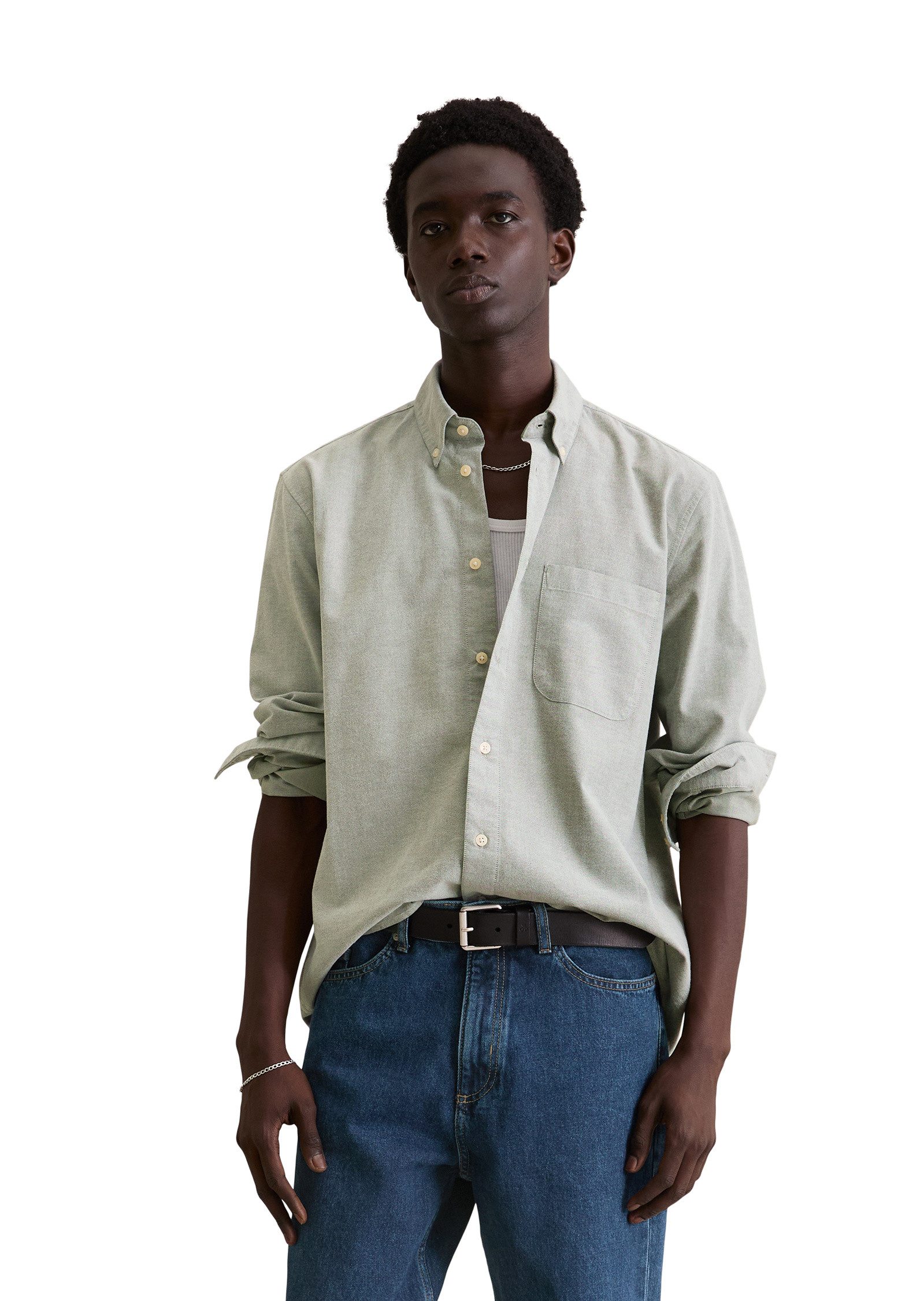 Marc O'Polo DENIM Langarmhemd aus Bio-Baumwoll-Oxford-Qualität