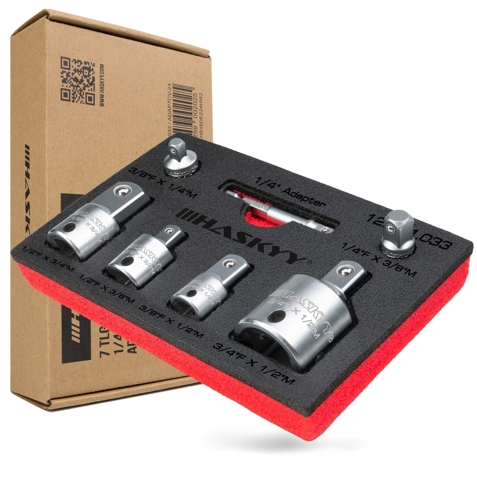 HASKYY Stecknüsse Schlagschrauber Stecknuss Adapter Set 1/4" 3/8" 1/2" 3/4" Steckschlüss