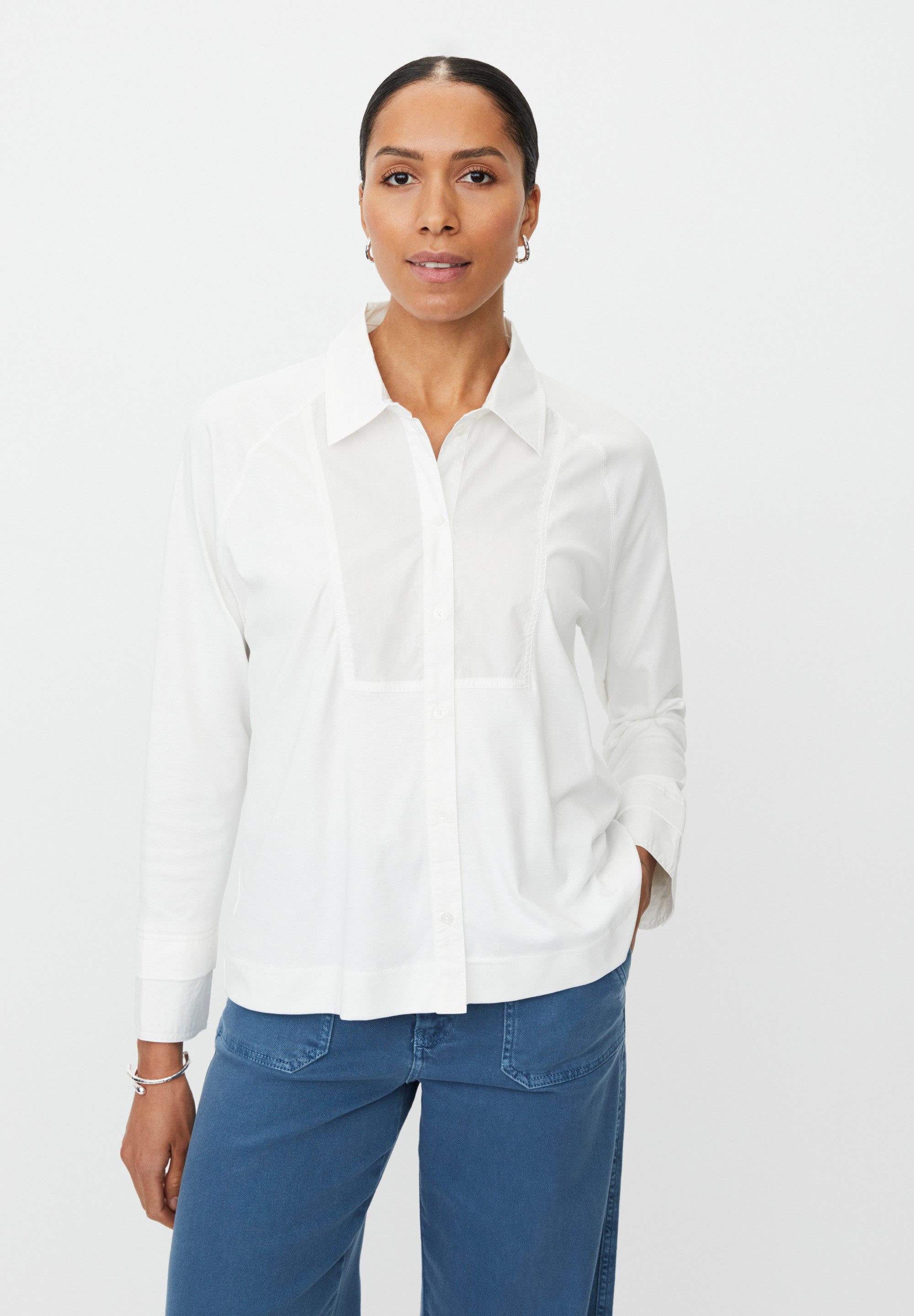 Masai Businessshirt MaInyrosa Langarm mit Layering-Effekt, Baumwollpopelin