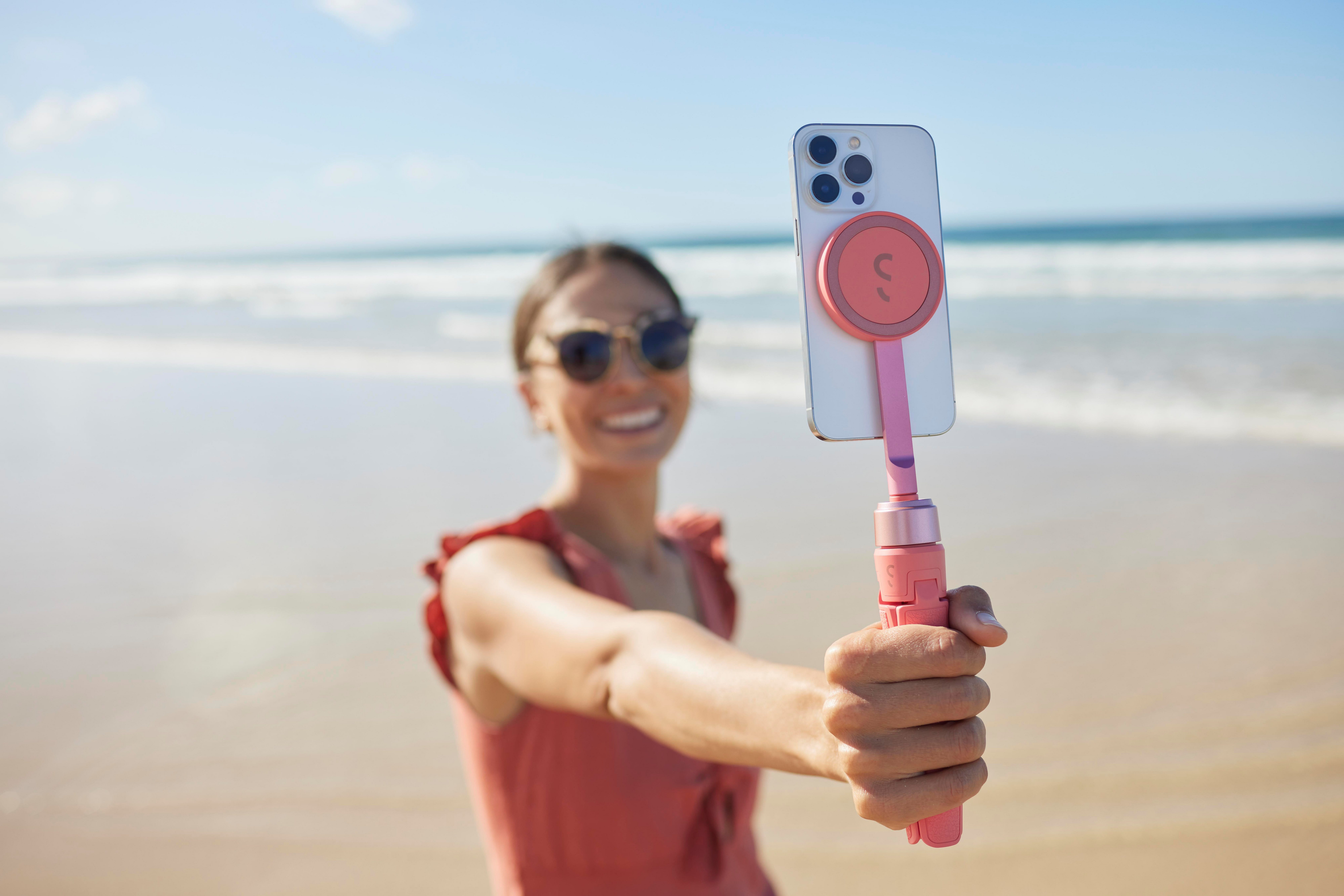 SnapPod kompatibel Pink Dreibeinstativ MagSafe) (Magnethalterung, mit ShiftCam
