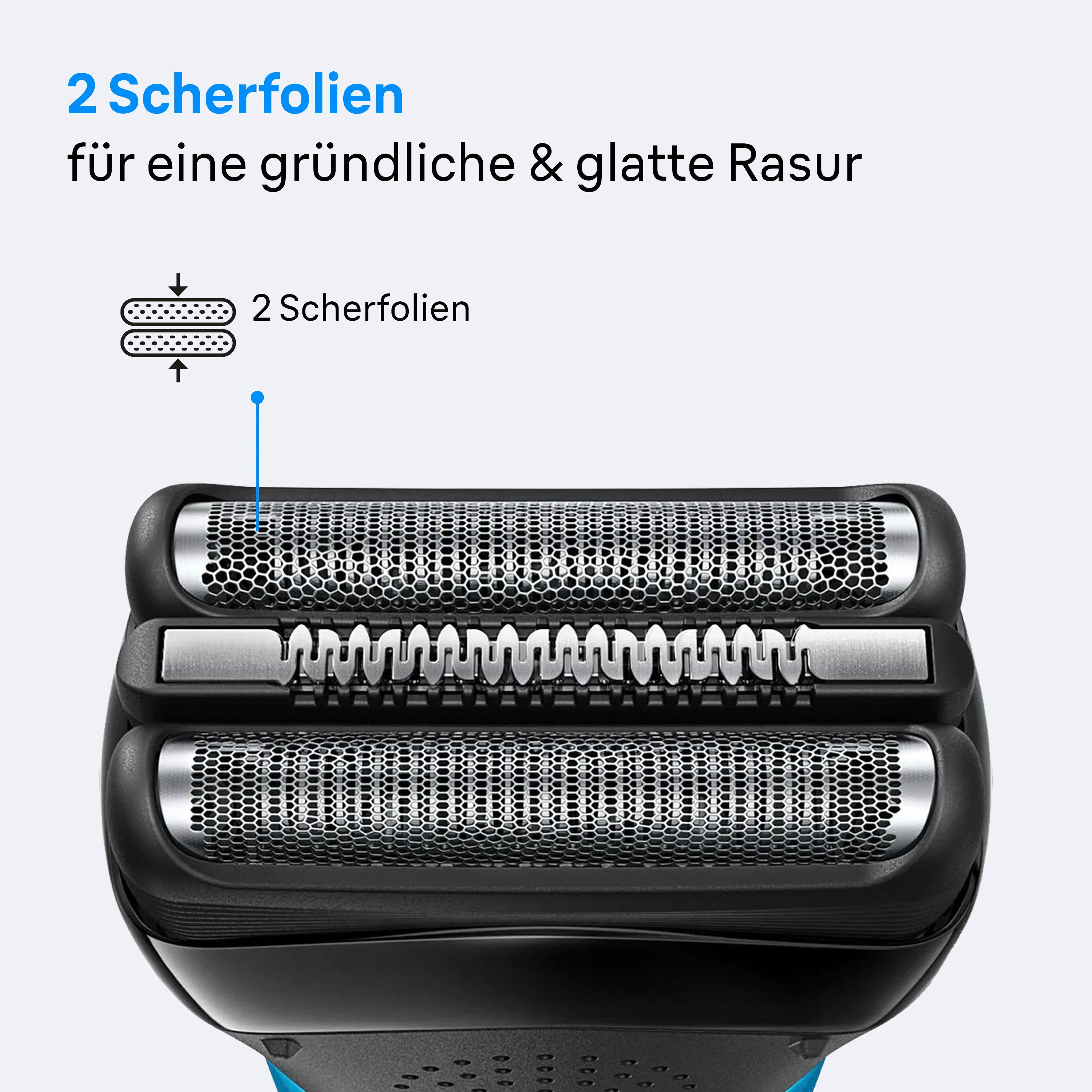 Braun Elektrorasierer Series 3 300s, 3 flexible Klingen schwarz