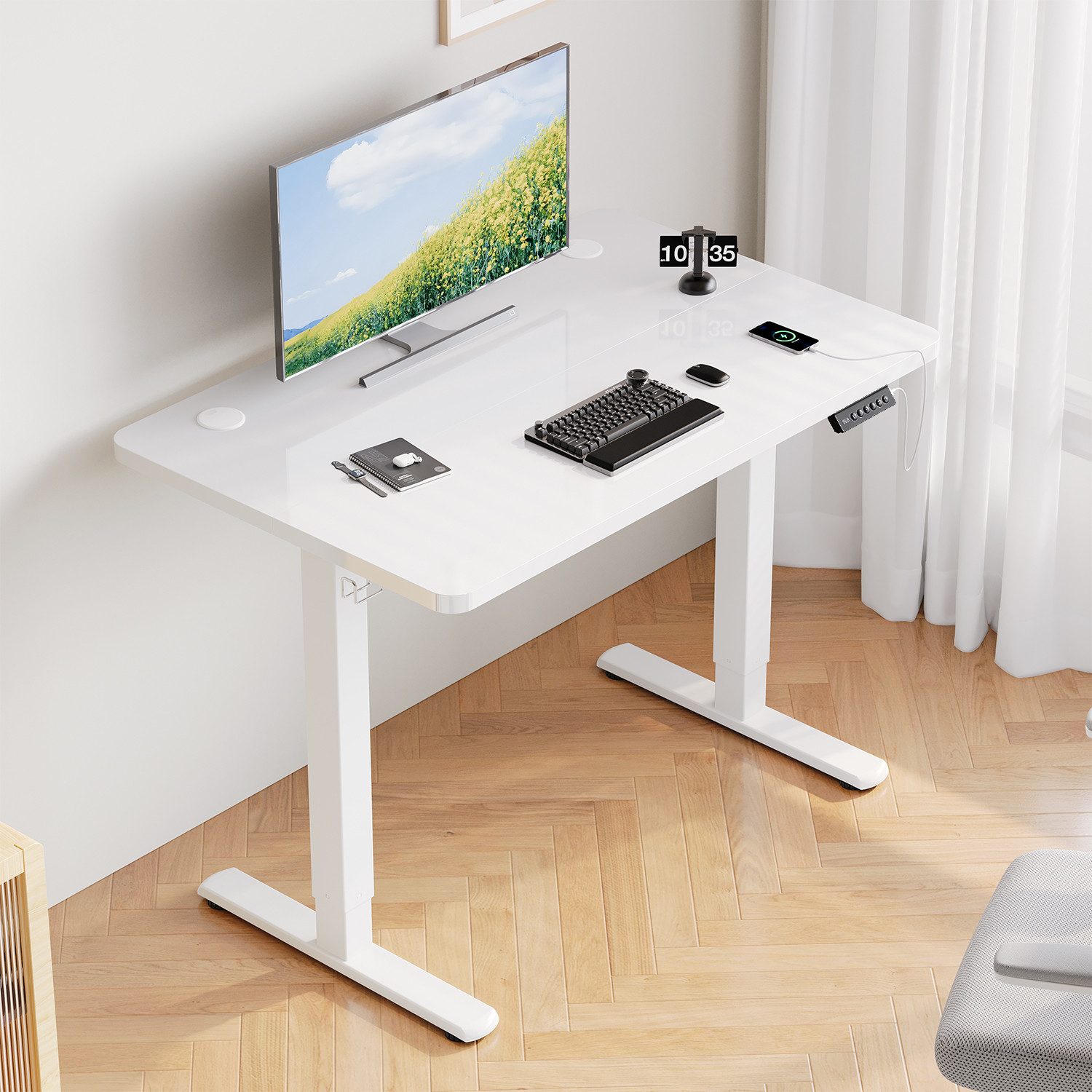 Furnicopia Schreibtisch Höhenverstellbarer mit USB-Ladefunktion und günstig online kaufen