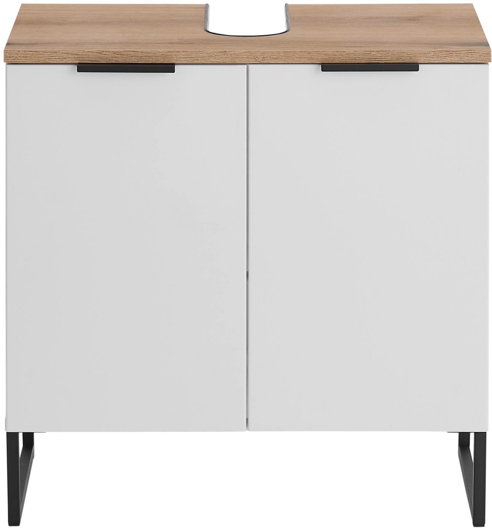 BASIC by Balculina Waschbeckenunterschrank Denver Waschbeckenunterschrank, Badezimmerschrank 60x60x35 (1-St) Breite 60 cm, Tür L/R montierbar, Softclose