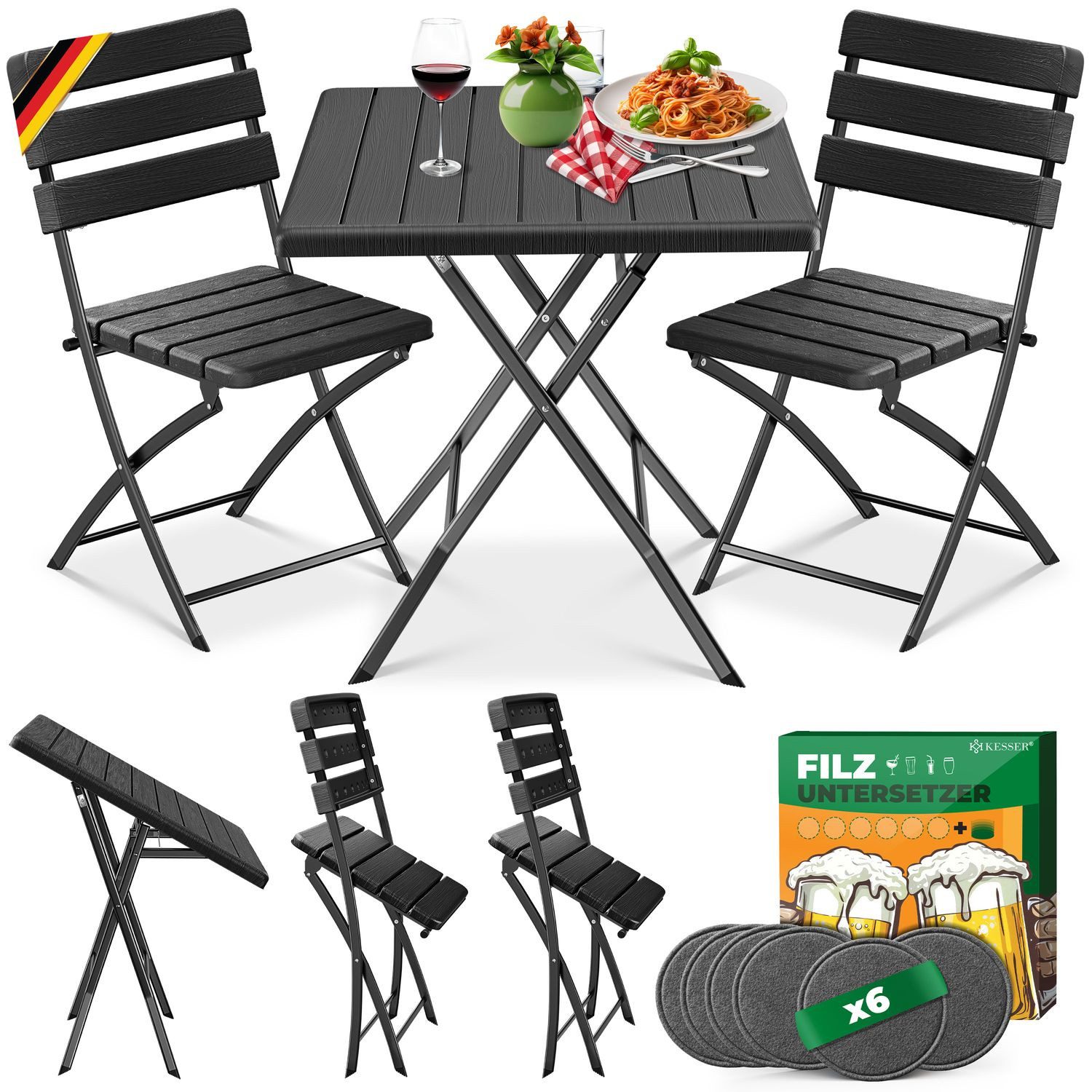KESSER Bistrotisch 3-teiliges Bistroset (3-St., 1x günstig online kaufen