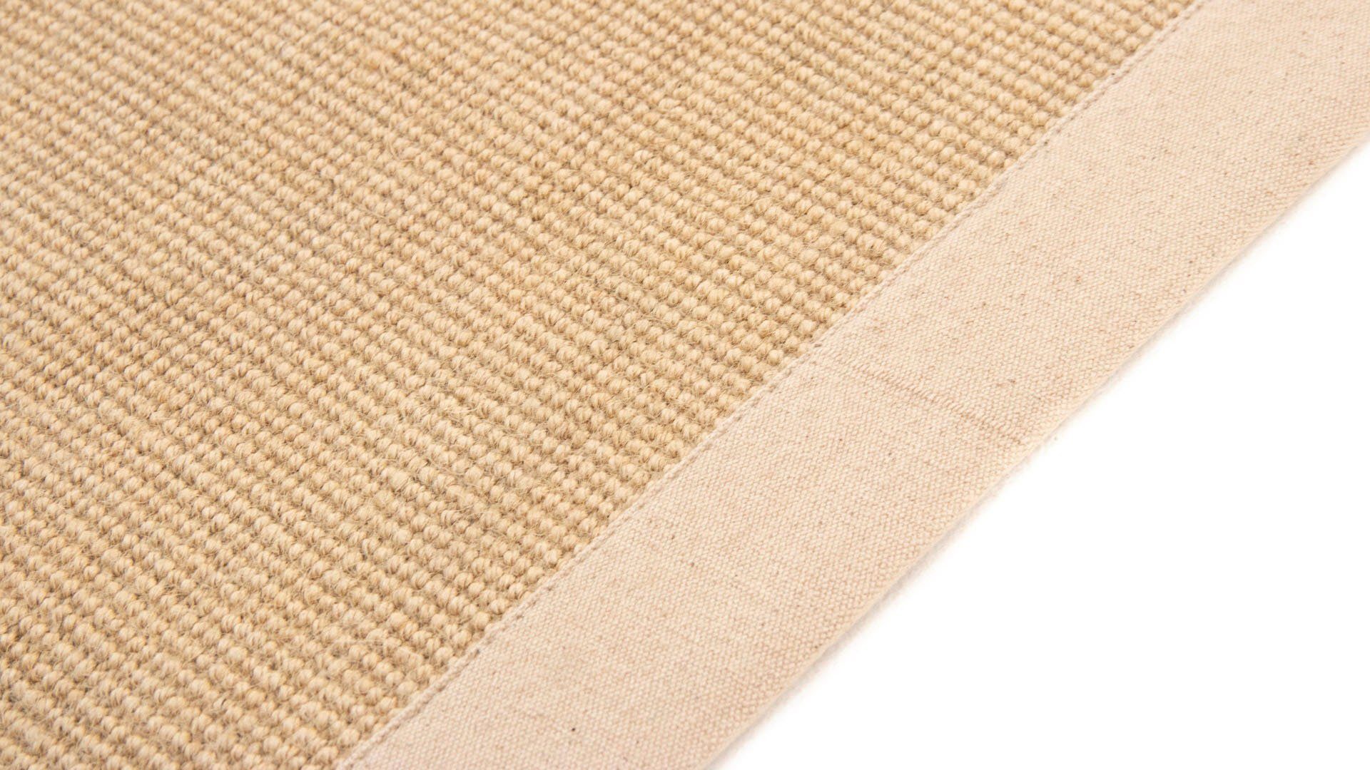 mm, Bordüre, Höhe: mit Rückseite carpetfine, farbiger beige Anti Sisal, 5 rechteckig, Läufer Rutsch