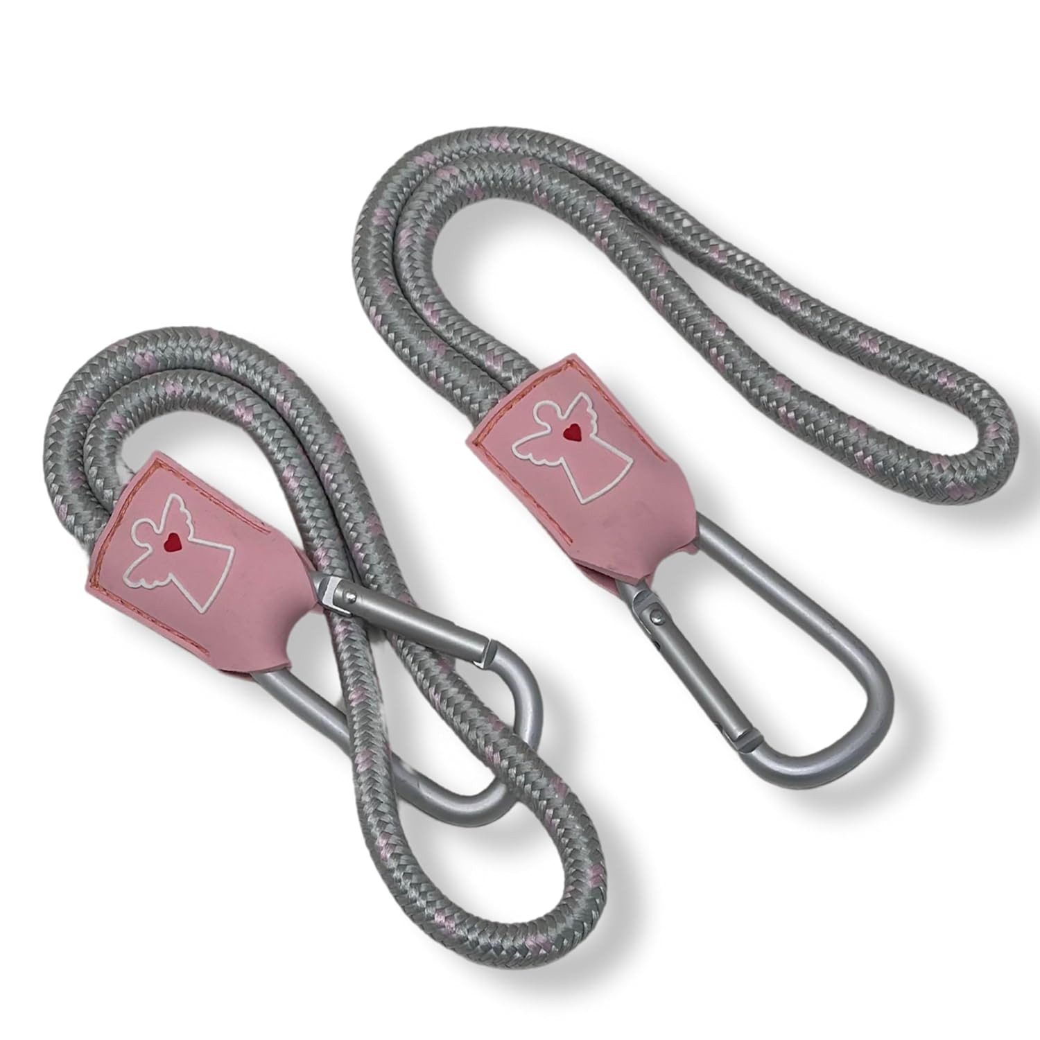 Kinderwagen-Adapter 2x Kinderwagen-Haken Karabiner für Wickeltasche Wickelrucksack Rosa