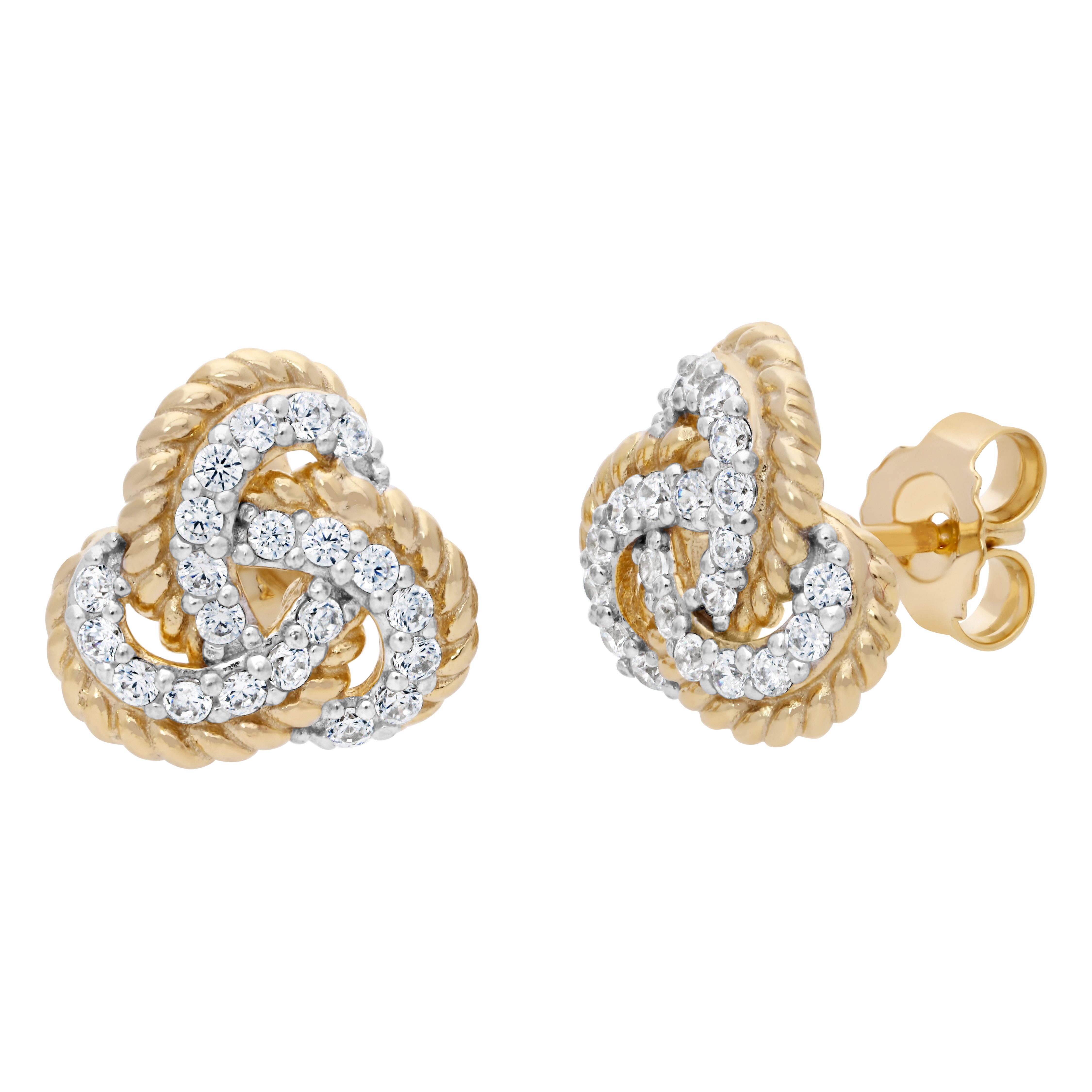 Firetti Paar Ohrstecker Schmuck Geschenk Silber 925 Ohrschmuck Ohrringe Knoten, mit Zirkonia (synth)