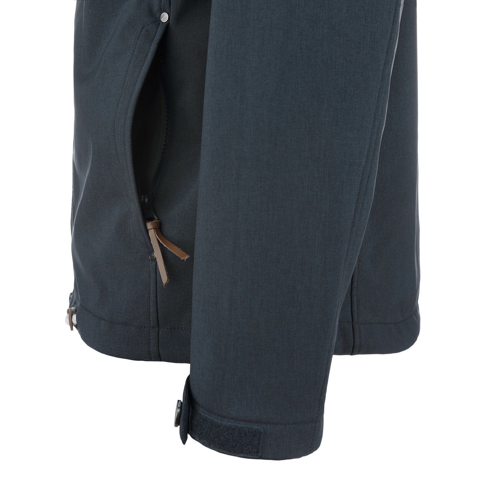 Dry Fashion Softshelljacke Heiligenhafen Herren Jacke Outdoor-Jacke Softshell Fleece-Futter Atmungsaktiv, Verstellbare & abnehmbare Kapuze, 2-Wege-Reißverschluss