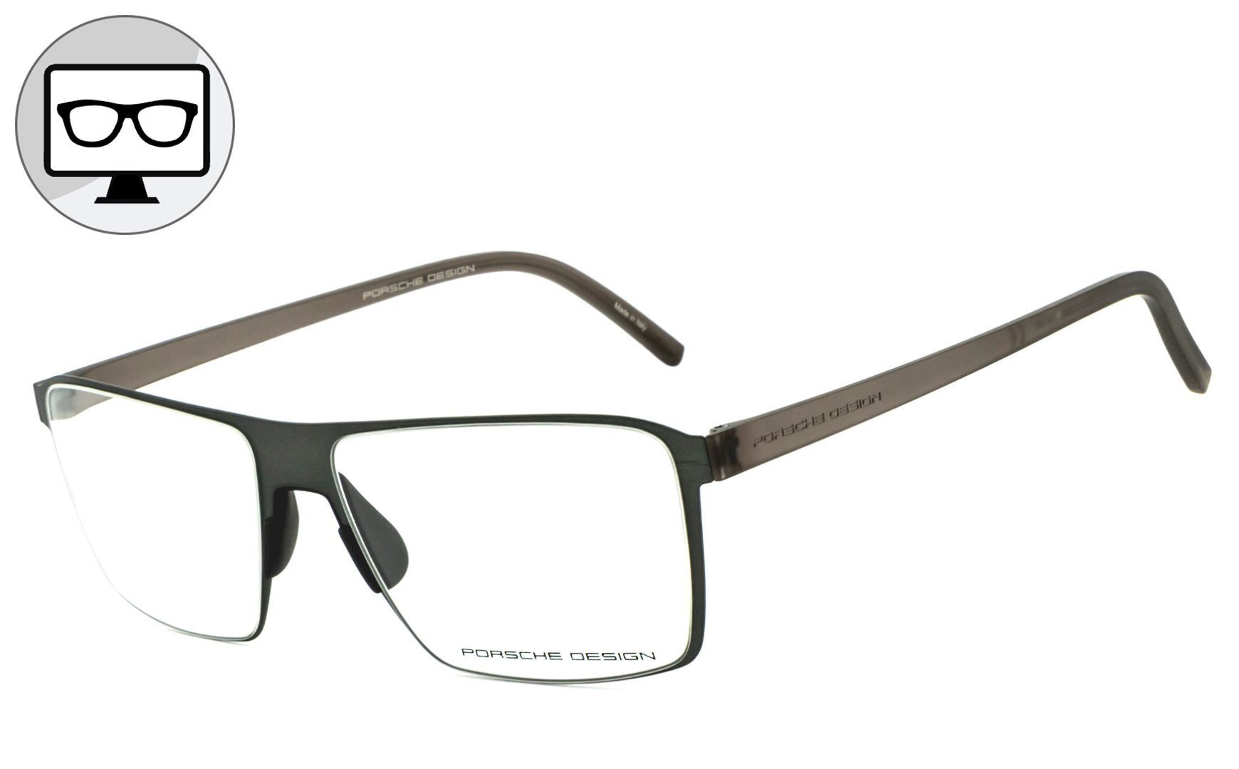 PORSCHE Design Brille Brille, Blaulichtfilter Blaulicht Gamingbrille, ohne Sehstärke Bildschirmbrille, Bürobrille, Brille