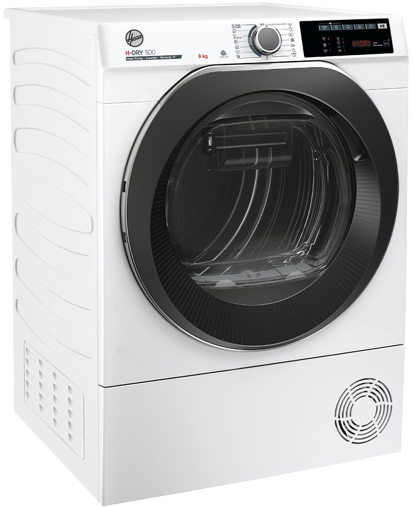 Hoover Wärmepumpentrockner H-DRY500 Professional Design NDE H8A3TCBEXS-S, WiFi + Bluetooth, Startzeitvorwahl (bis zu 24 Std), Schuhgestell