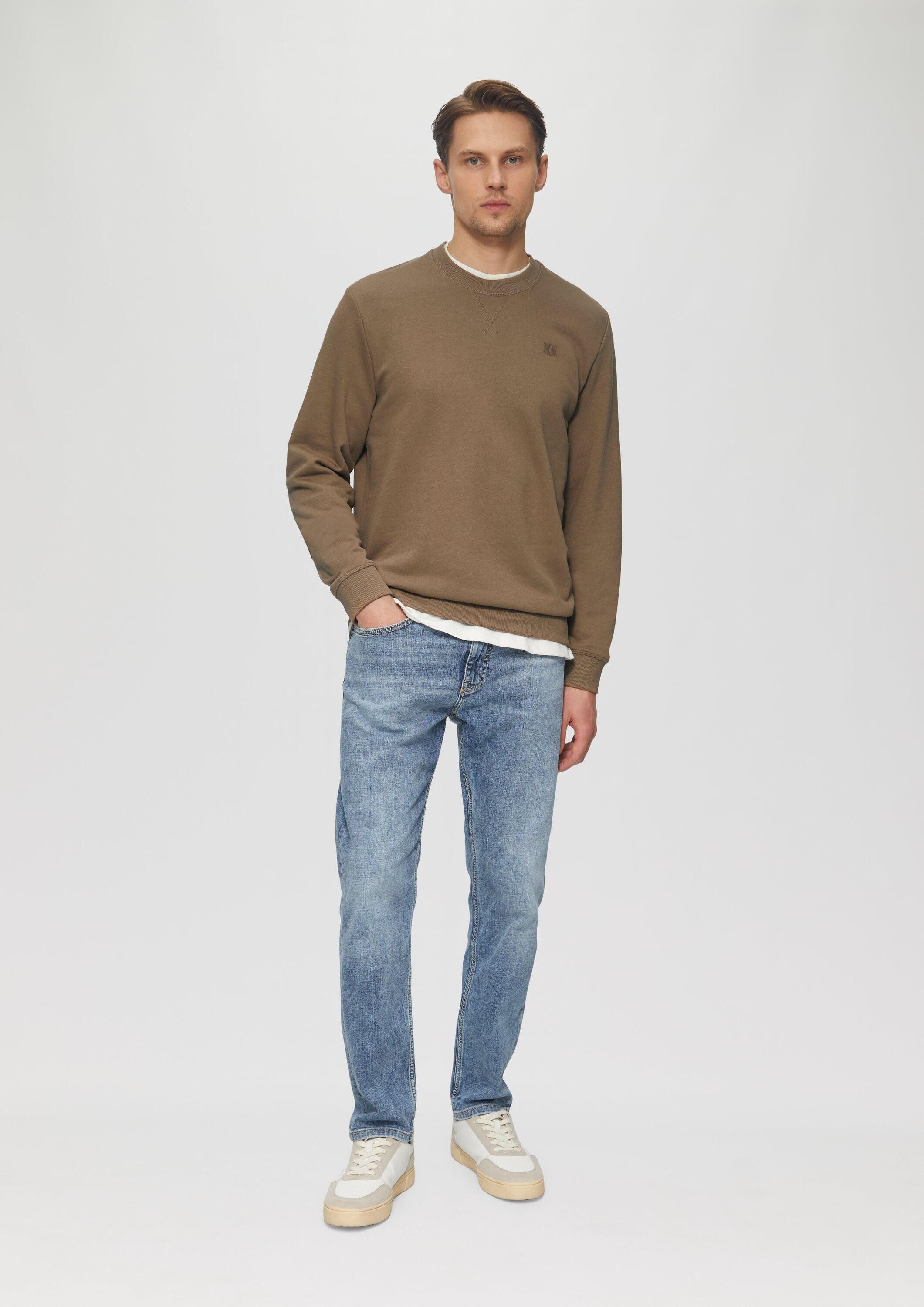 s.Oliver Sweatshirt Sweatshirt Crew Neck-Sweatshirt aus Baumwollmix mit Logo-Stickerei