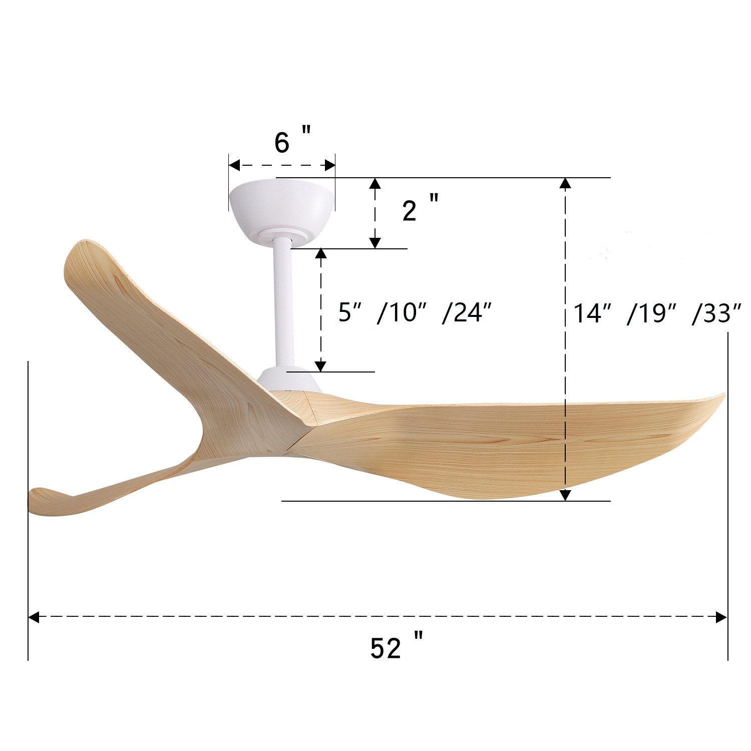 ZREE Deckenventilator 132cm/52-Zoll moderne Deckenventilatoren mit günstig online kaufen