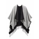 LASCANA Strickponcho Cape Poncho zum Wenden, Fransentuch, Schal VEGAN