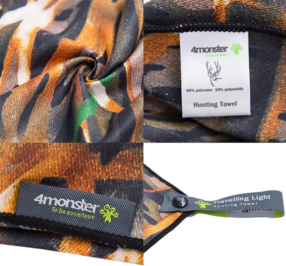 Mikrofaser, Polyamid, Jagd, Outdoor mit Camping für Real Handtücher Größe und 30 80% Handtuch Tree besonders 4Monster 20% 80 x geeignet Camouflage Polyester, B Muster, cm, Fotografie