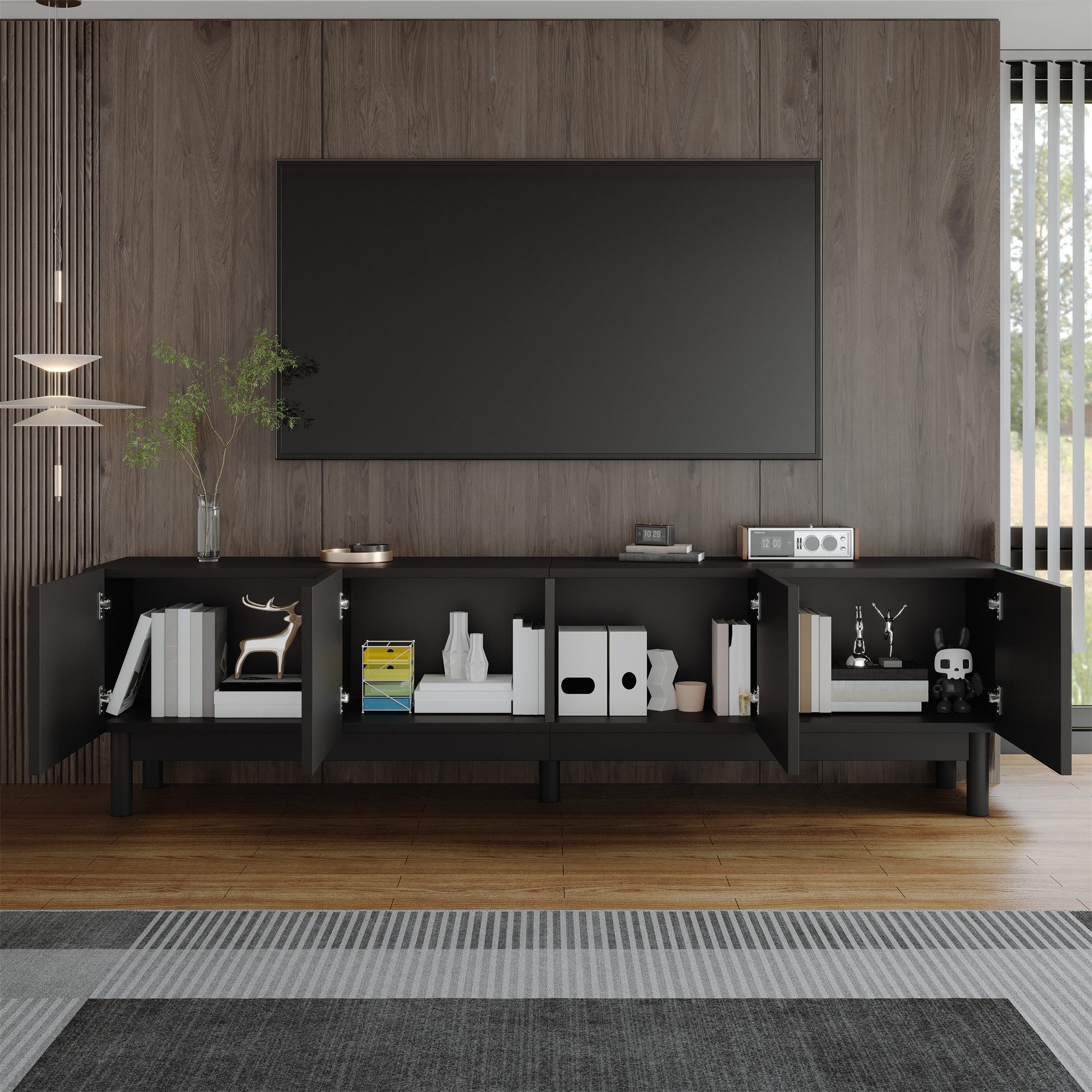 HAUSS SPOLE Lowboard mit Regalen,TV-Schrank Fernsehschrank mit stabilisiere günstig online kaufen