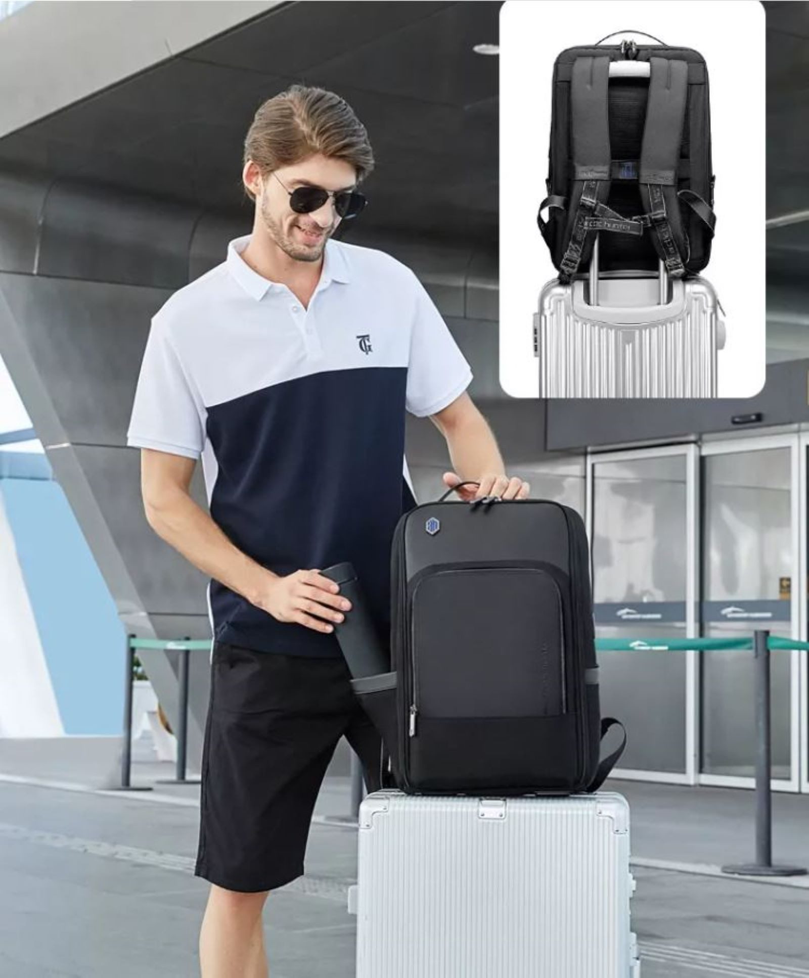 Arctic Hunter Rucksack Business Rucksack Laptoprucksack Reiserucksack Travel Arbeit, mit USB-Lade-Anschluss, Backpack mit Laptopfach 15.6 Zoll