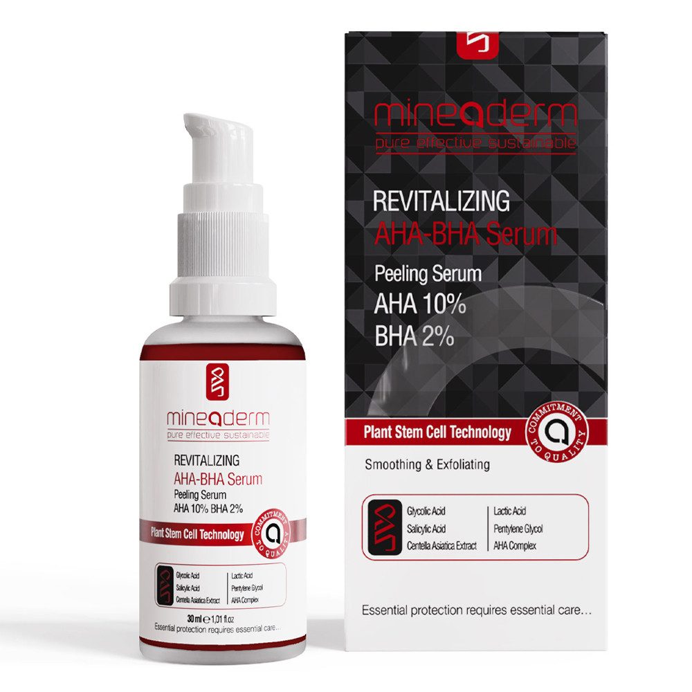 mineaderm Gesichtsserum Revitalizing AHA 10% BHA 2% Peeling Serum, 30 ml, 1-tlg.
