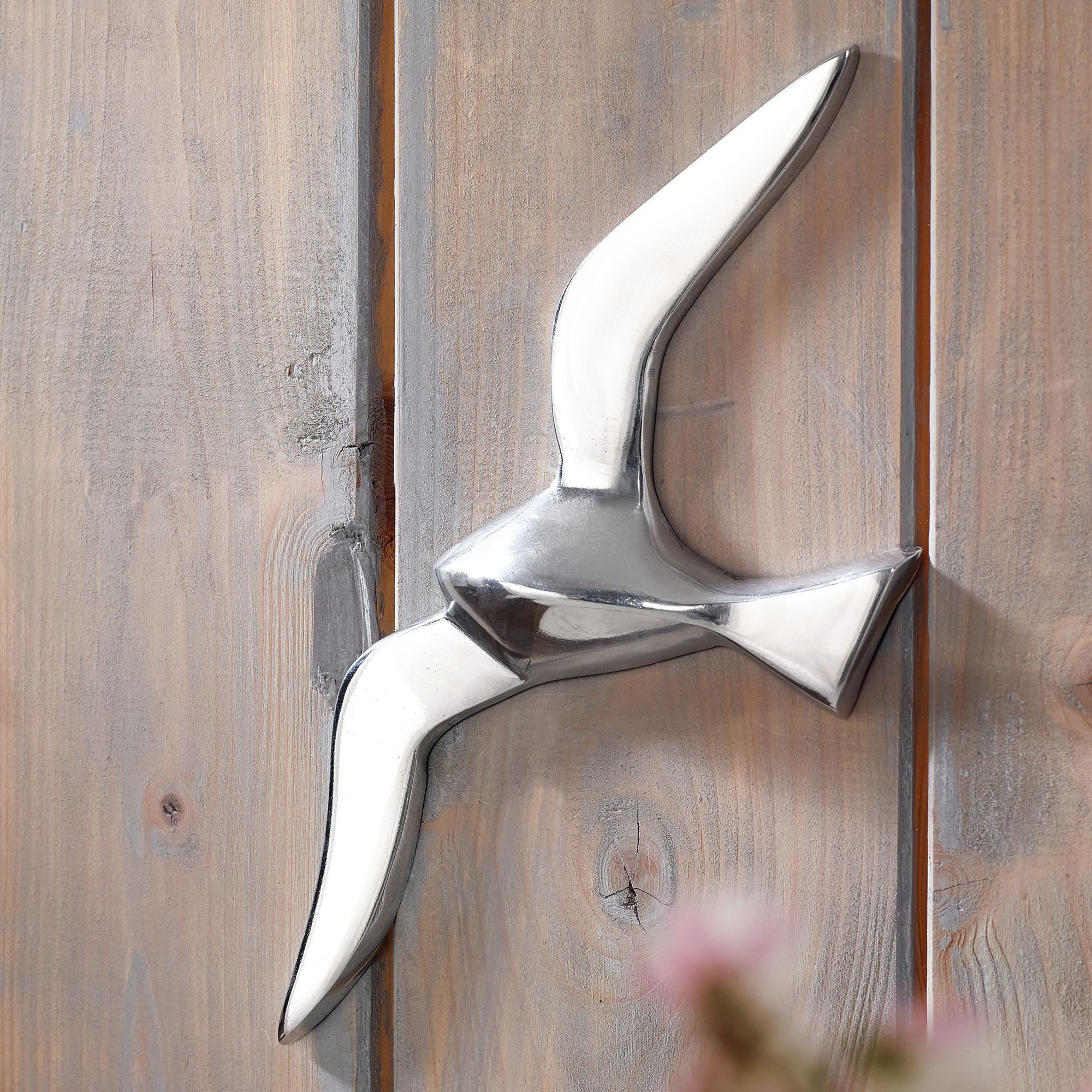FINEBUY Wanddekoobjekt SuVa4717_1 (Skulptur, Möwe Aluminium günstig online kaufen