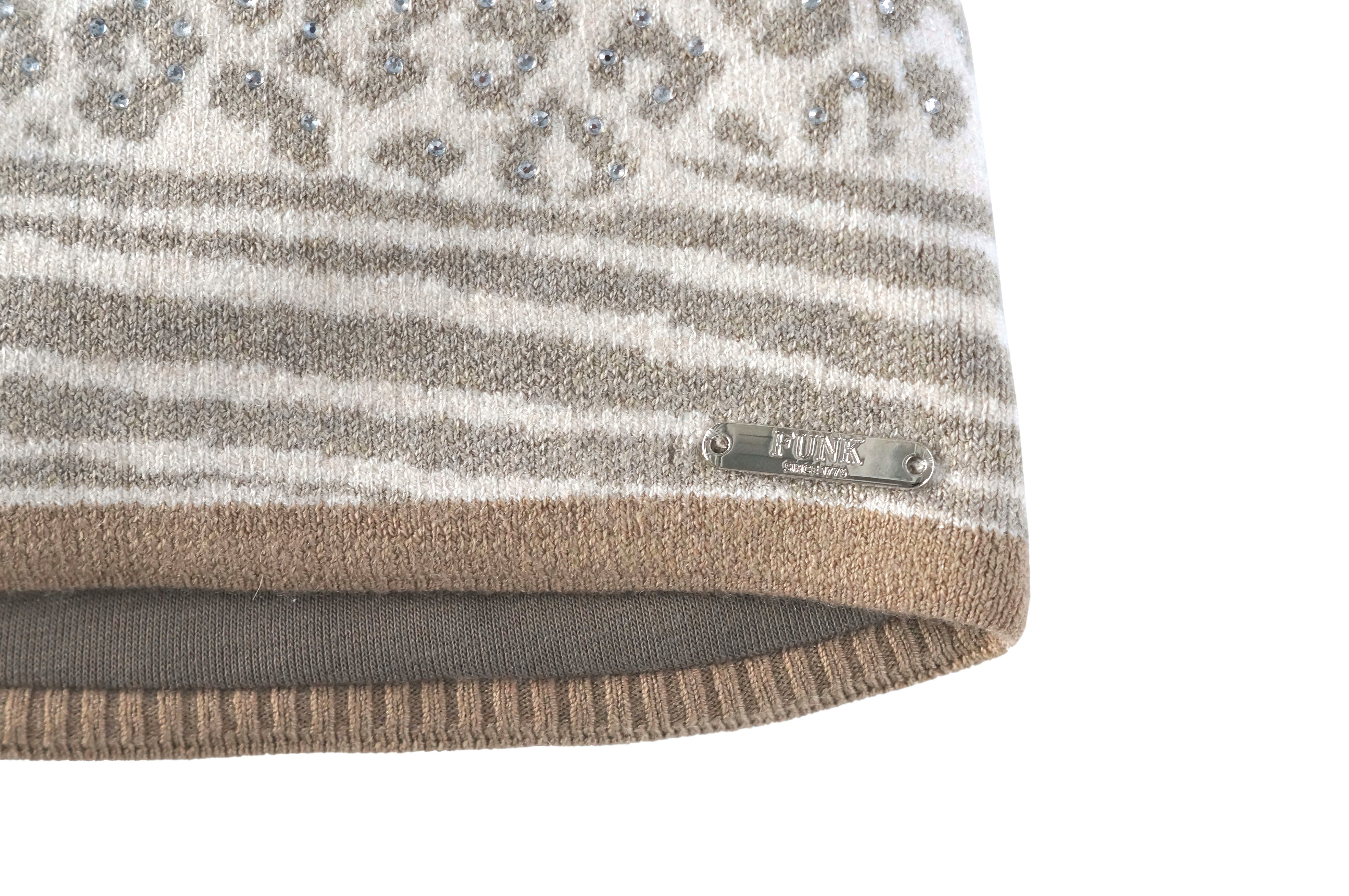 FUNK since 1776 Strickmütze im trendigem Leolook mit modischen Ziersteinen günstig online kaufen