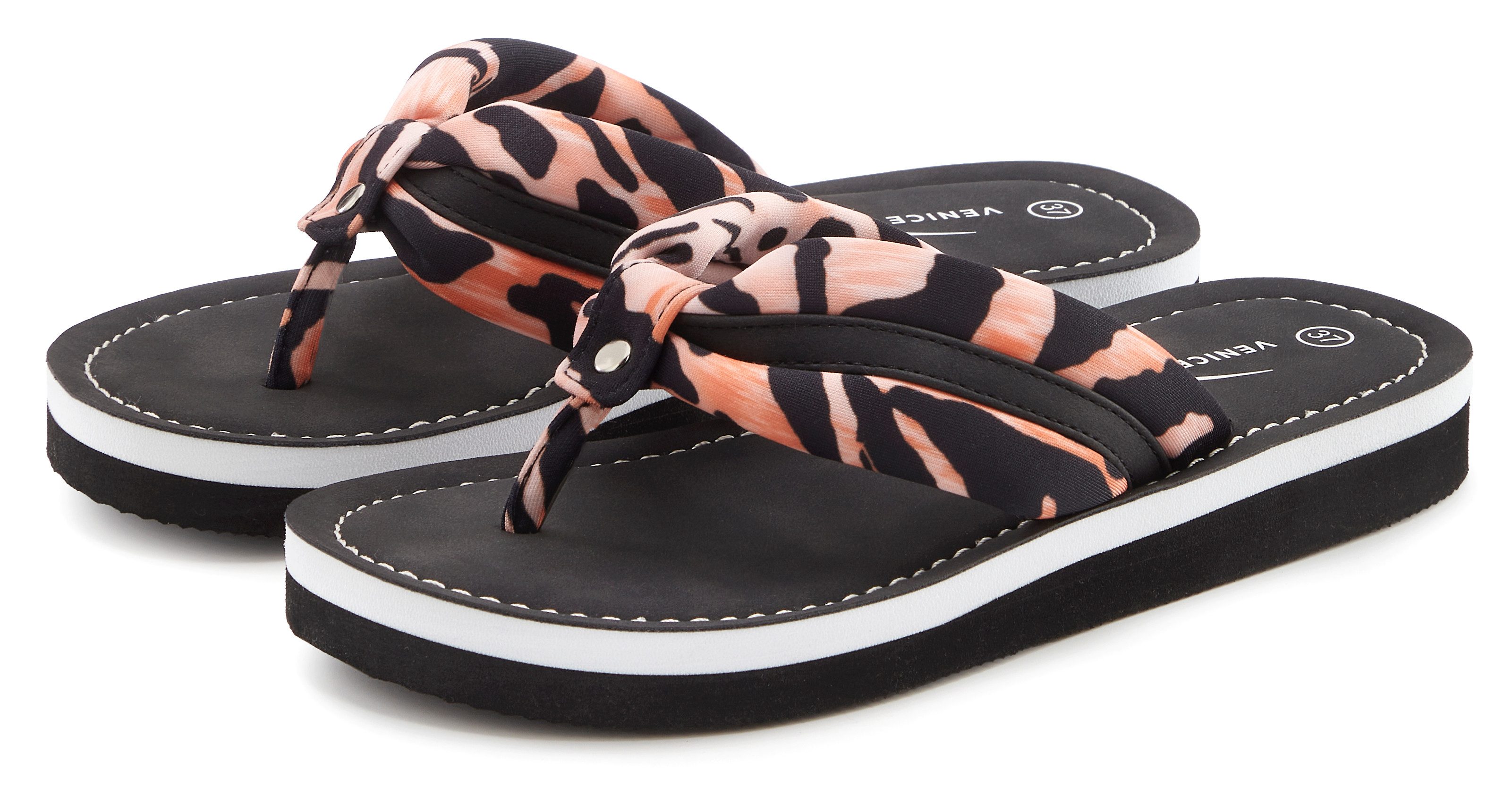 Venice Beach Sandale, Badeschuh, Badelatsche, Flip Flop, Badeschlappe, Sommerschuhe Badezehentrenner NEU Zehentrenner mit wasserabweisender und leichter Sohle VEGAN