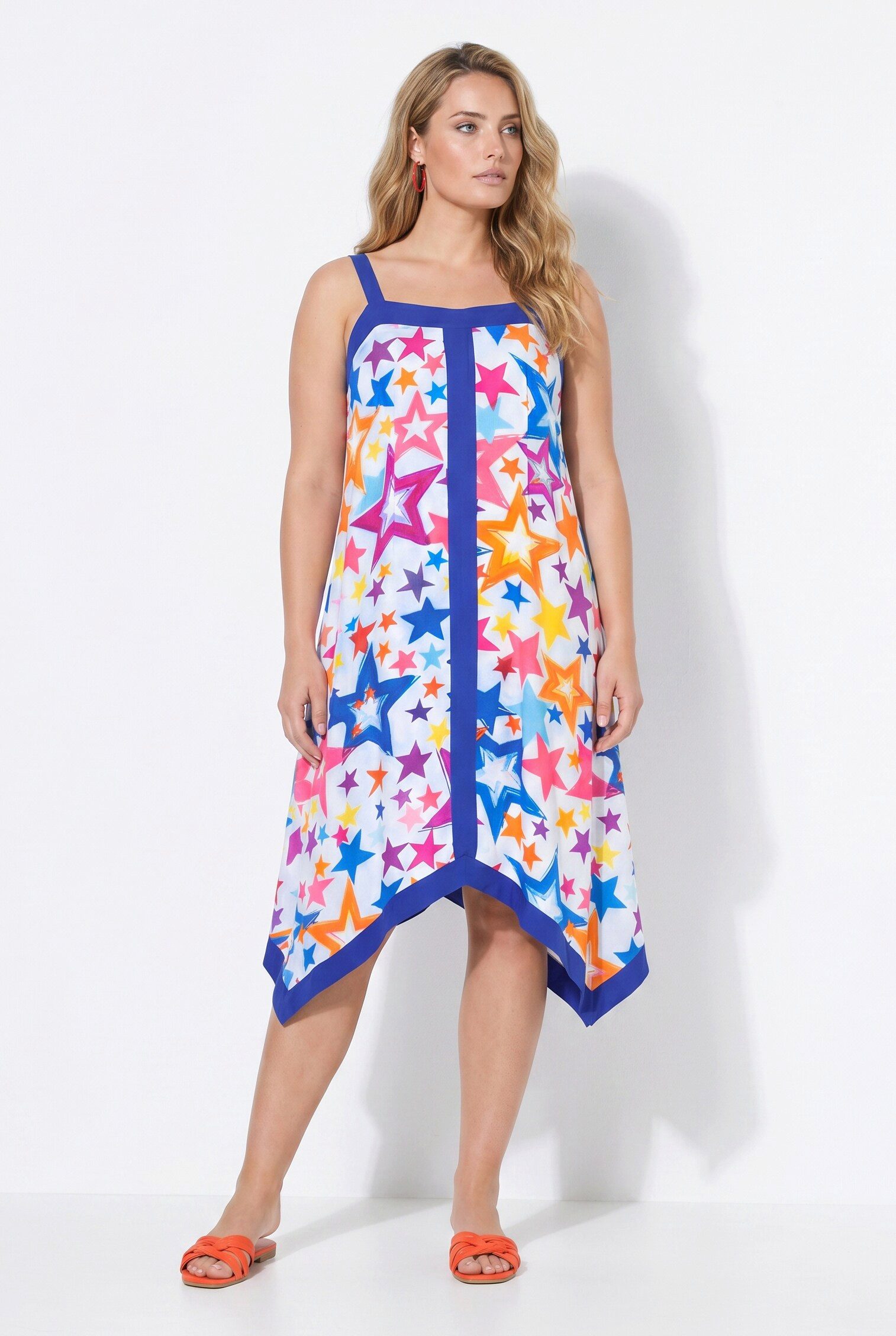 Angel of Style Jerseykleid Viskose Kleid ärmellose A-Linie Sternenmuster