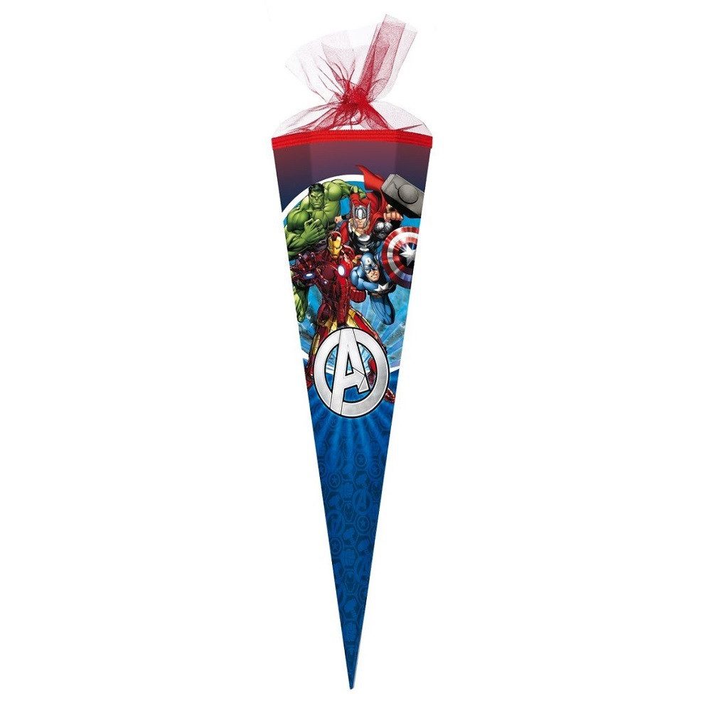 Nestler Schultüte Marvel AVENGERS BLAU, Zuckertüte 85cm (zum Schulanfang / Einschulung)