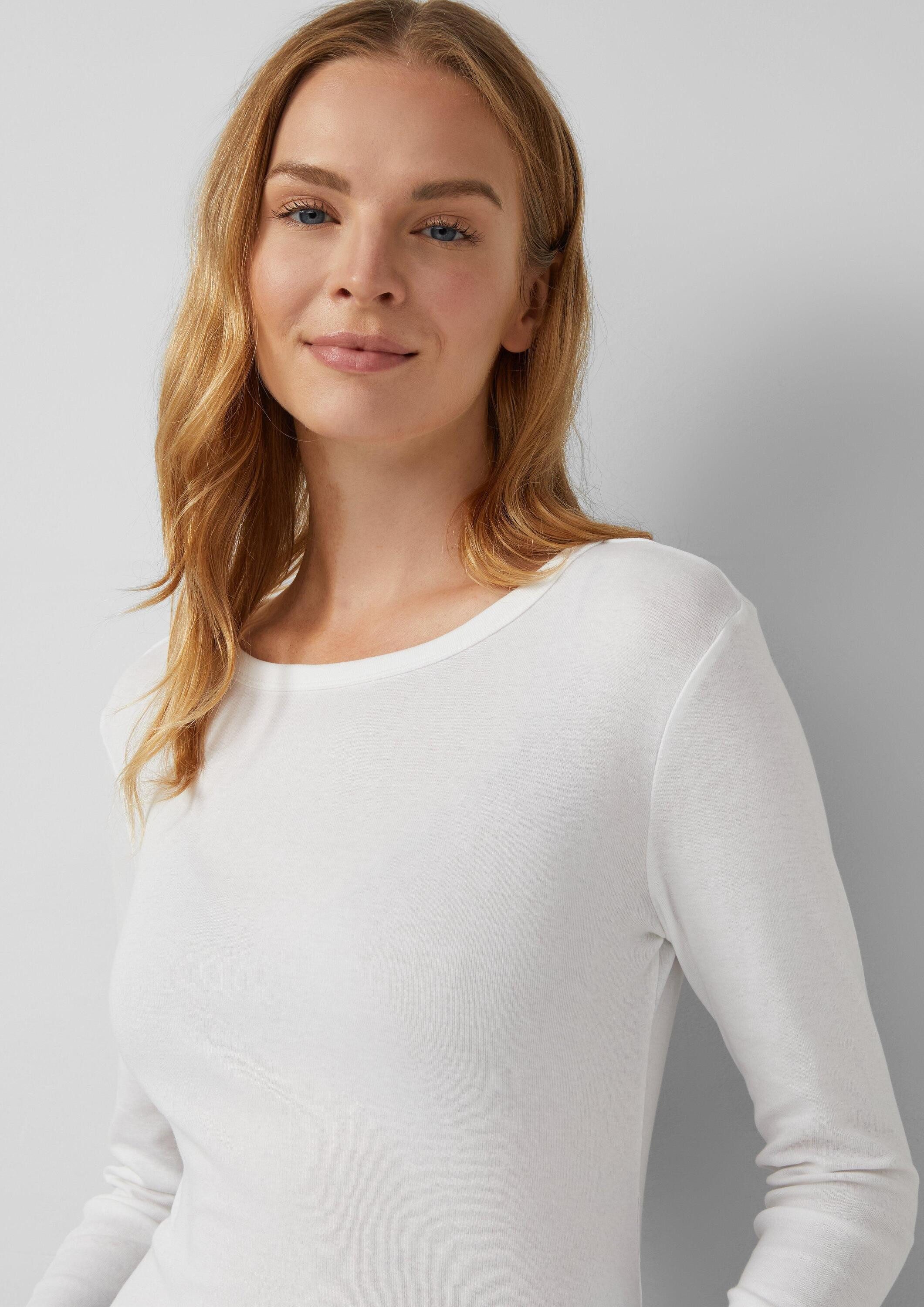 s.Oliver Langarmshirt T-Shirt Geripptes Slim-Fit-Longsleeve im 2er-Pack